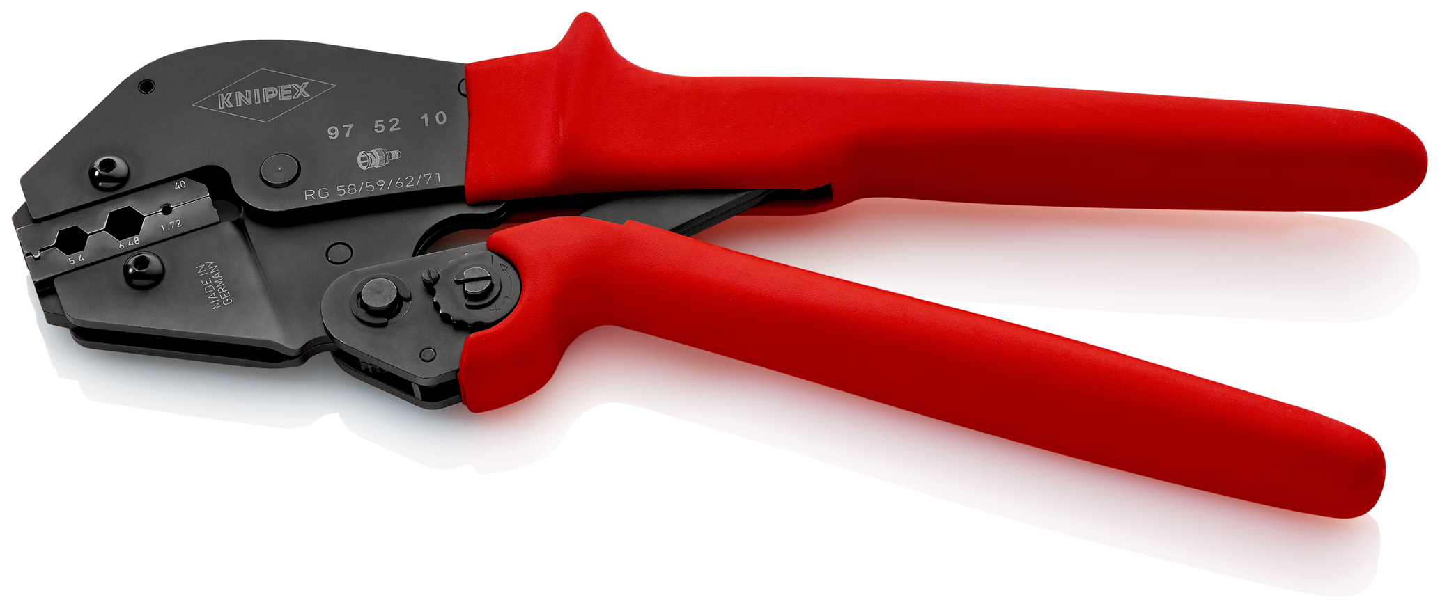 Pince à sertir - Gainage PVC - Pour connecteurs coaxiaux RG 58/59/62/71/223 KNIPEX - 975210
