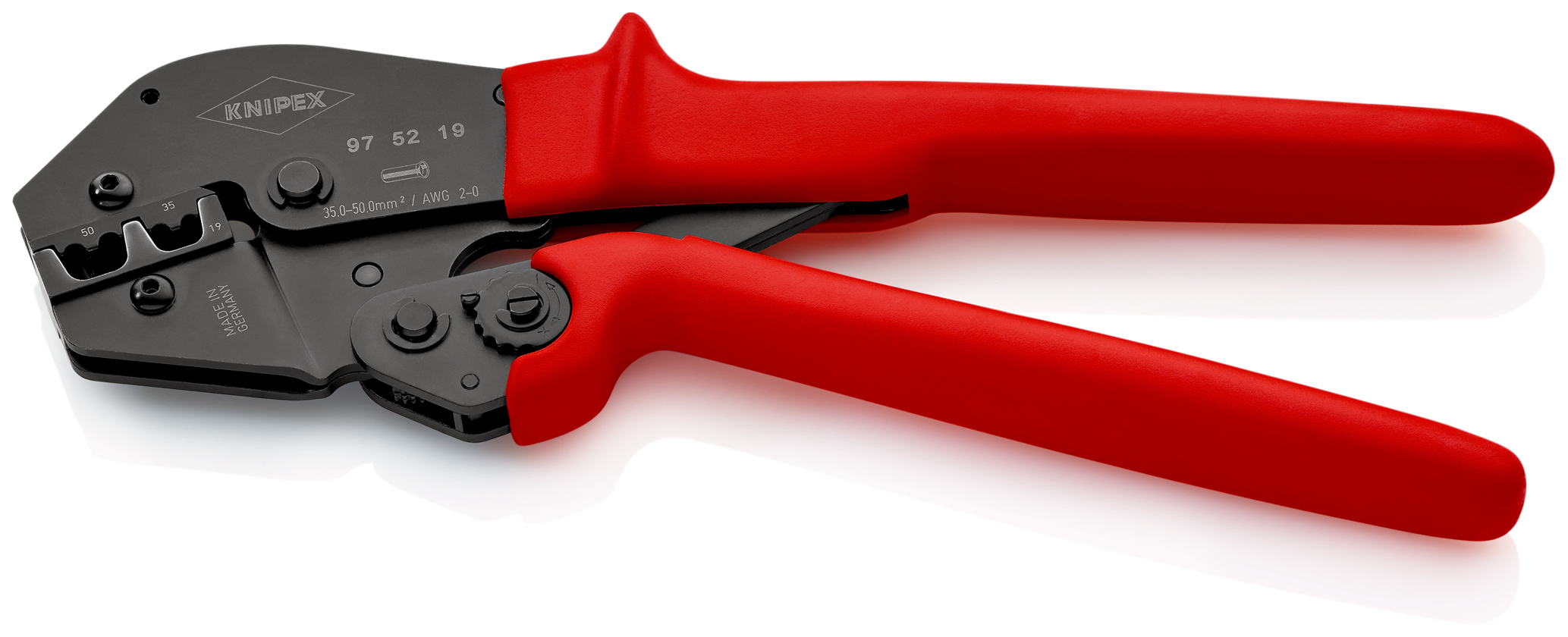 Pince à sertir - Gainage PVC - Pour embouts de câble 35 / 50mm² KNIPEX - 975219