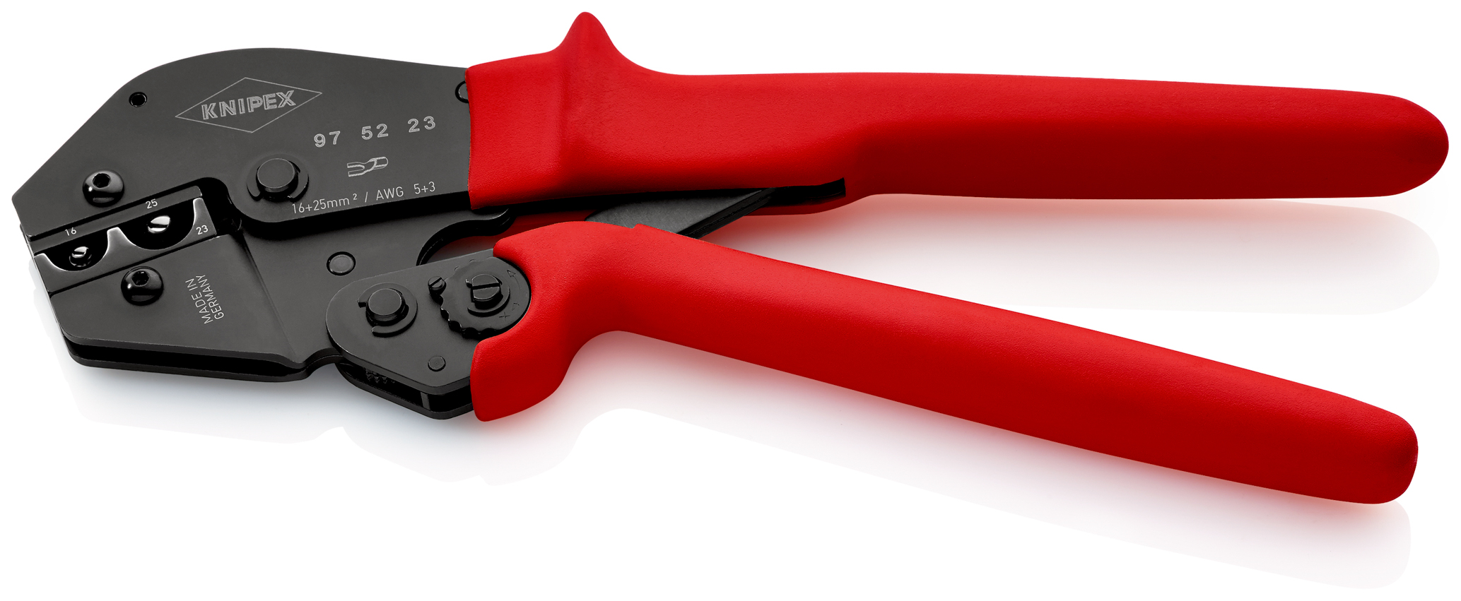 Pince à sertir - Gainage PVC - Pour cosses tubulaires 16 / 25 mm² KNIPEX - 975223