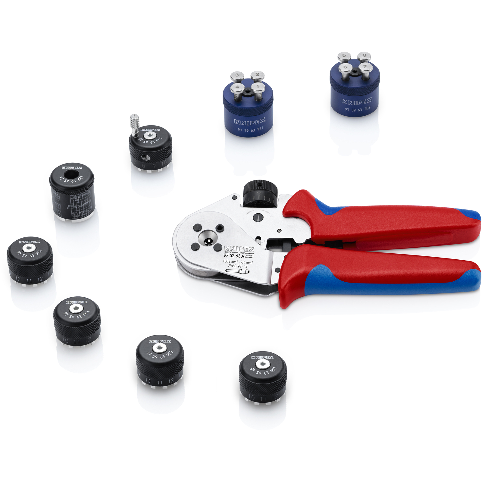Pince à sertir 4 points contacts tournés KNIPEX - 975263A