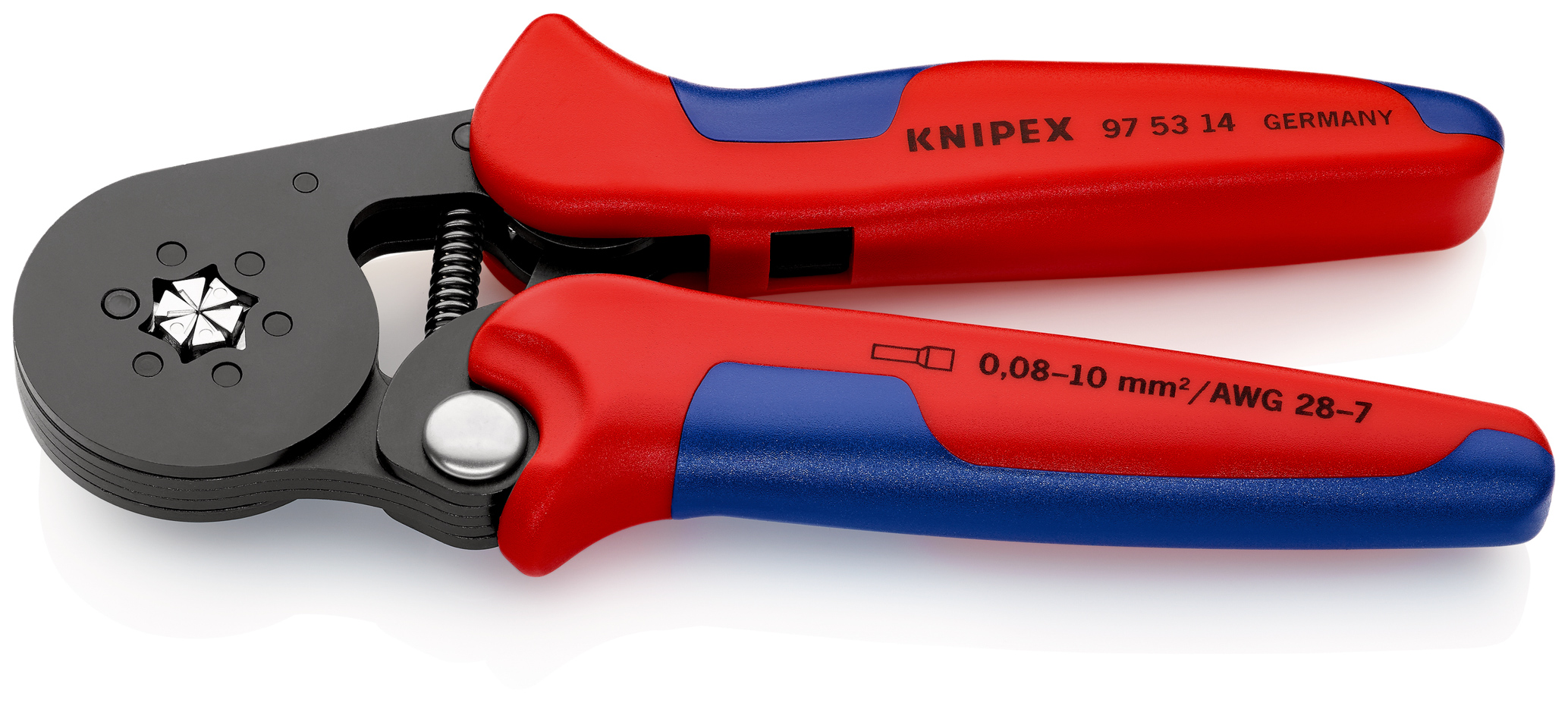 Pince à sertir auto ajustable pour embouts de câble avec accès latéral - KNIPEX - 97 53 14