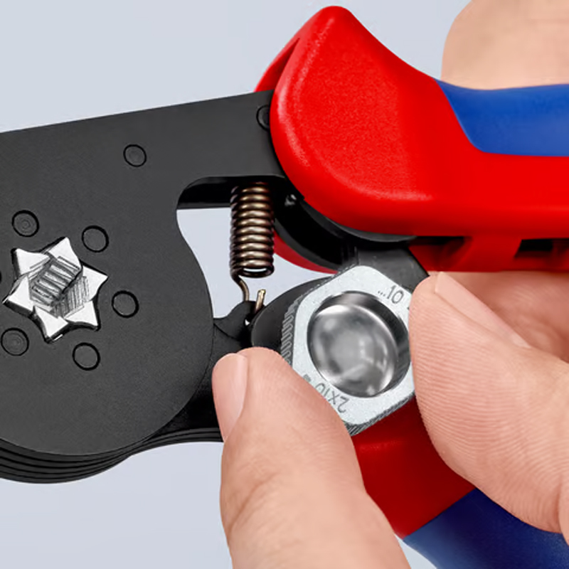 Pince à sertir auto ajustable pour embouts de câble avec accès latéral - KNIPEX - 97 53 14