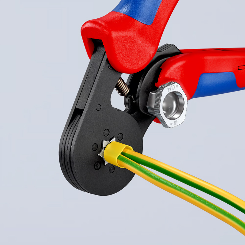 Pince à sertir auto ajustable pour embouts de câble avec accès latéral - KNIPEX - 97 53 14