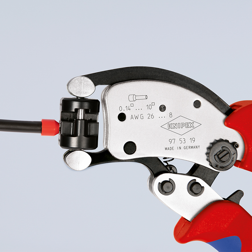 Pince à sertir les embouts automatique de 0,14 à 10mm² à tête rotative KNIPEX - 975319