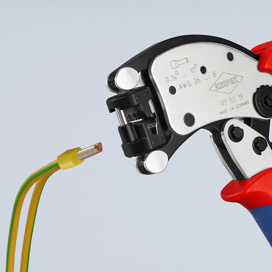 Pince à sertir les embouts automatique de 0,14 à 10mm² à tête rotative KNIPEX - 975319