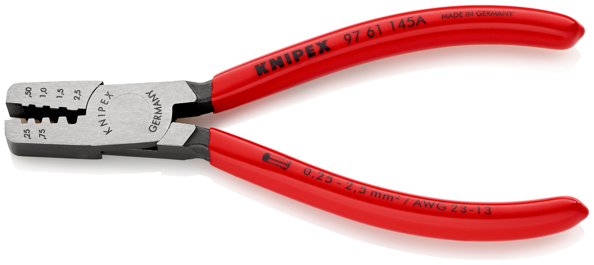 Pince a sertir 145mm embouts 0,25-2,5mm² KNIPEX - 97 61 145 A SB