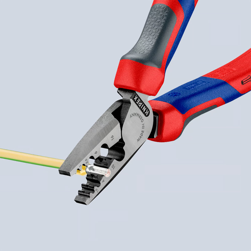 Pince à sertir pour embouts de câble 0,25-16mm² - 180 mm - KNIPEX - 97 72 180