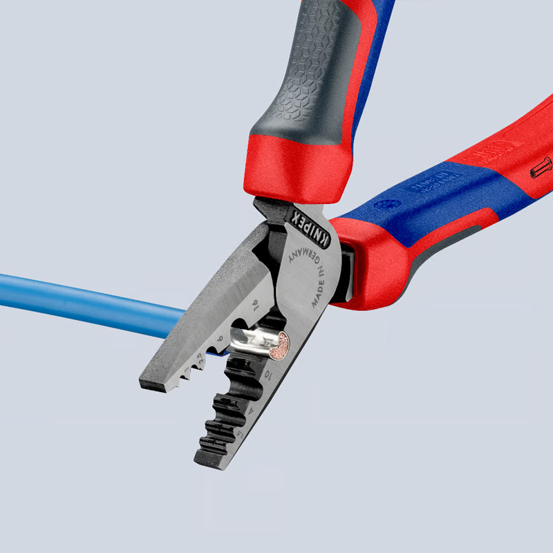 Pince à sertir pour embouts de câble 0,25-16mm² - 180 mm - KNIPEX - 97 72 180