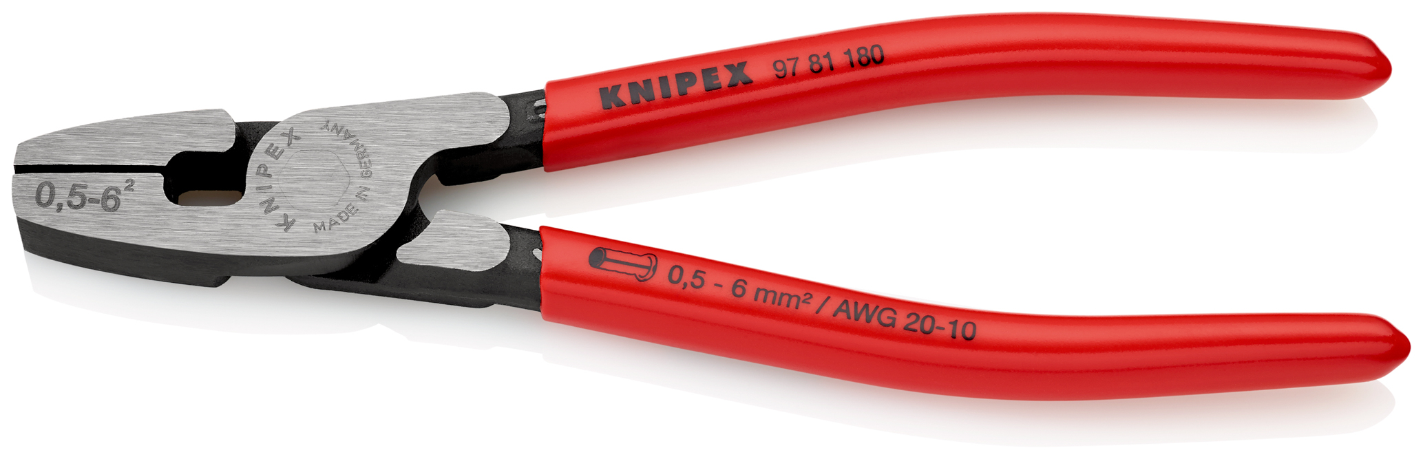 Pince sertir front 180mm embout 0,5-6mm² KNIPEX - 97 81 180