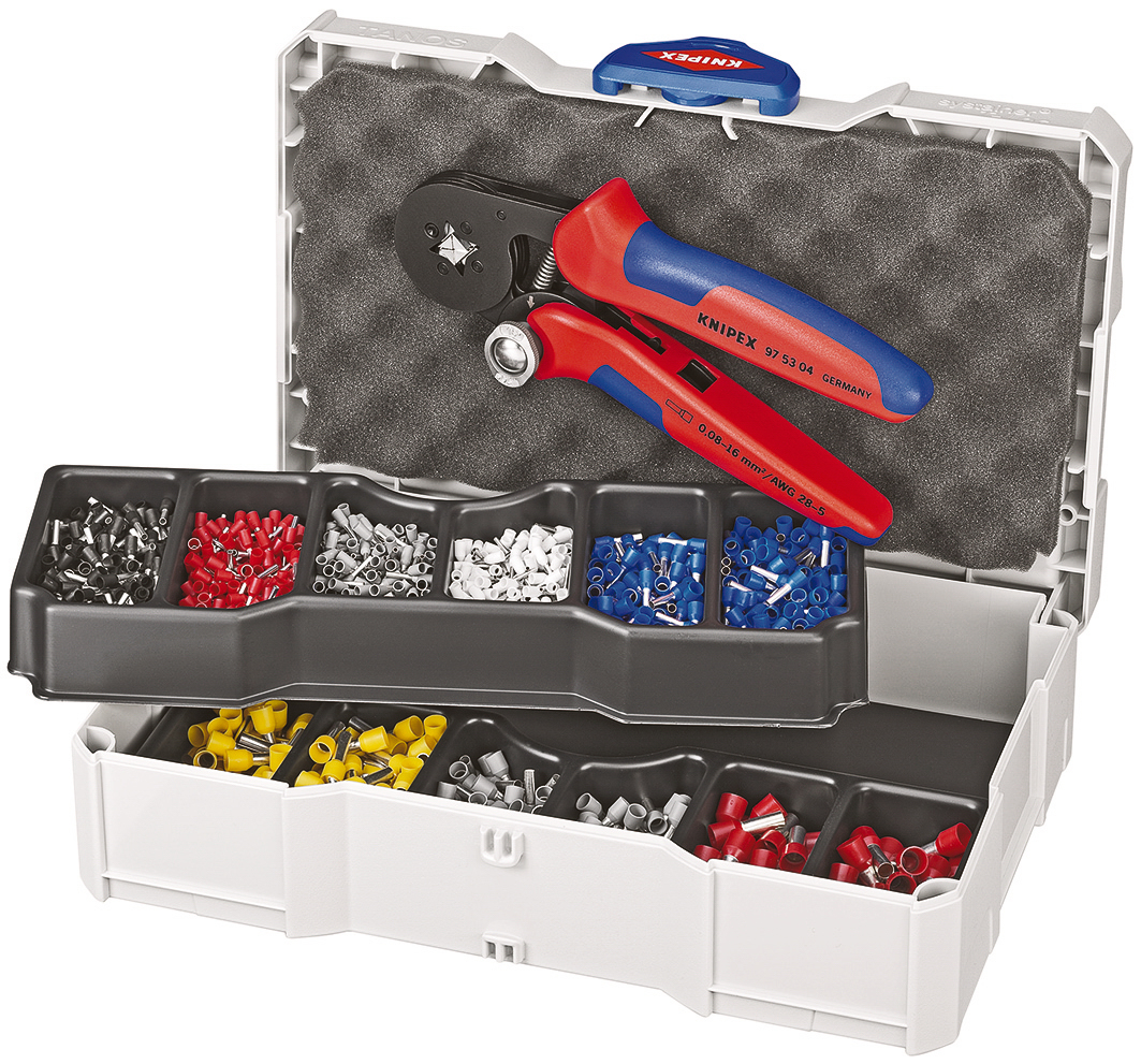 Coffret assortiment de sertissage pince à sertir 97 53 04 et embouts isolés KNIPEX - 979009