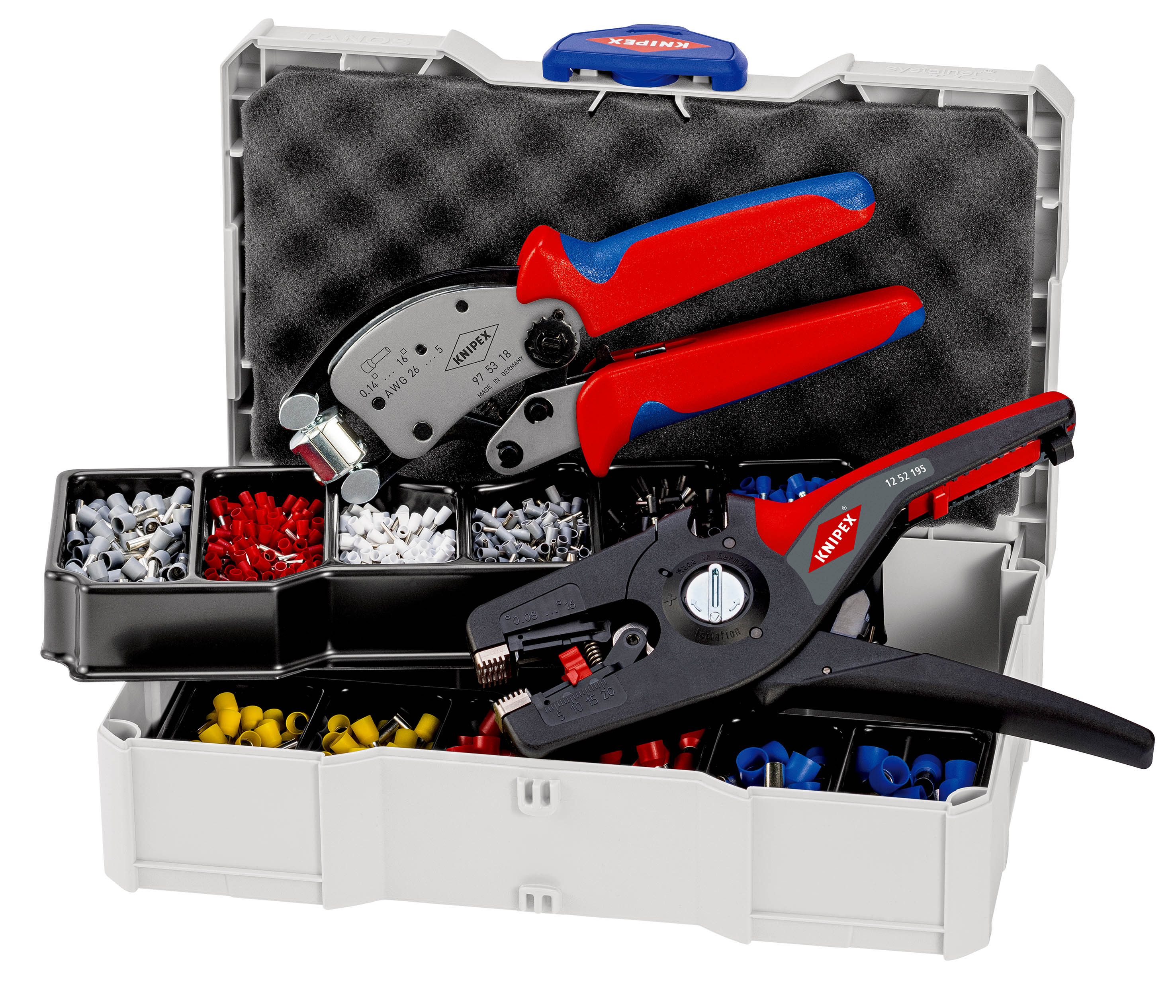 Coffret de sertissage : Embouts de câbles - Pince 97 53 18 - Pince 12 52 195 KNIPEX - 979014