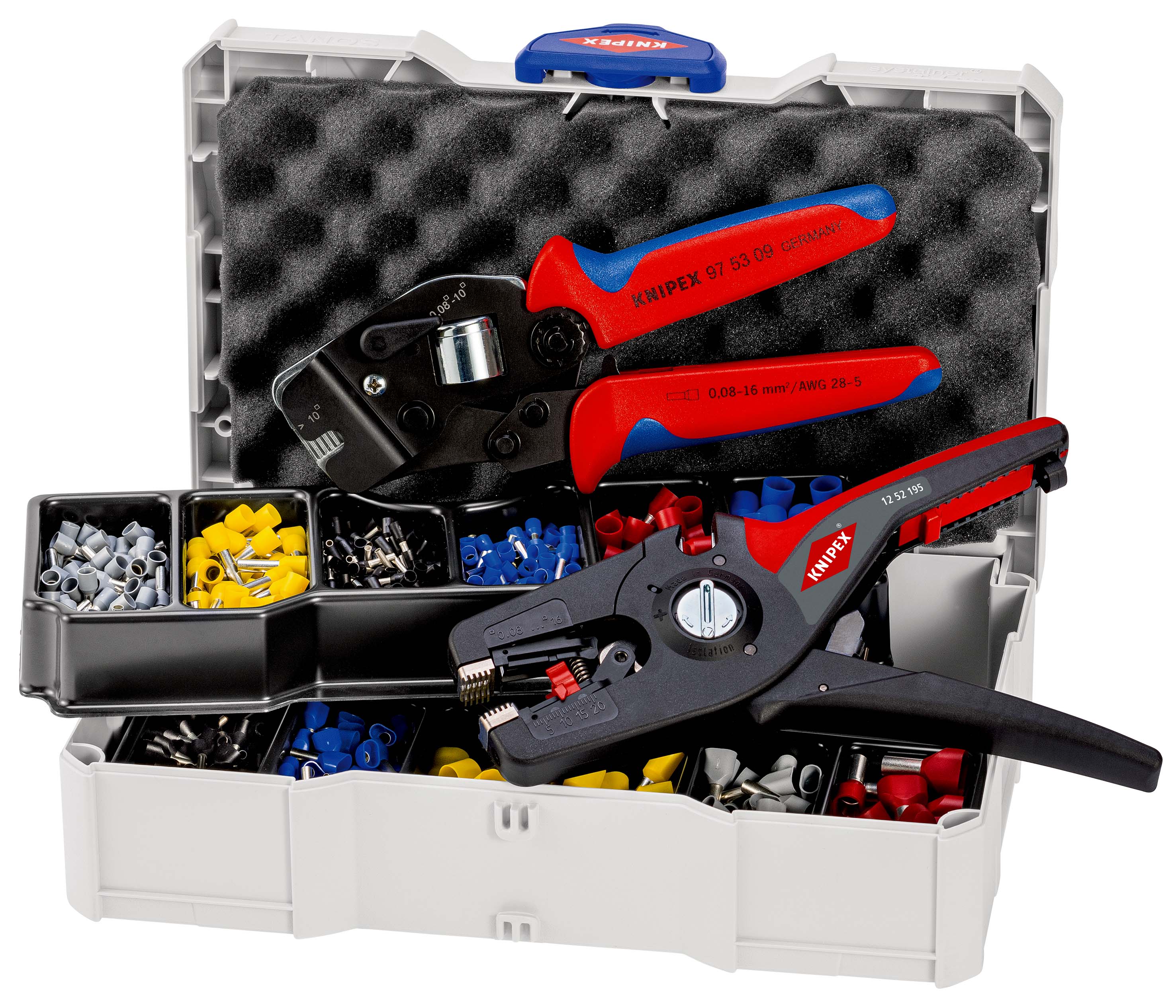 Coffret de sertissage : Embouts de câbles - Pince 97 53 09 - Pince 12 52 195 KNIPEX - 979015
