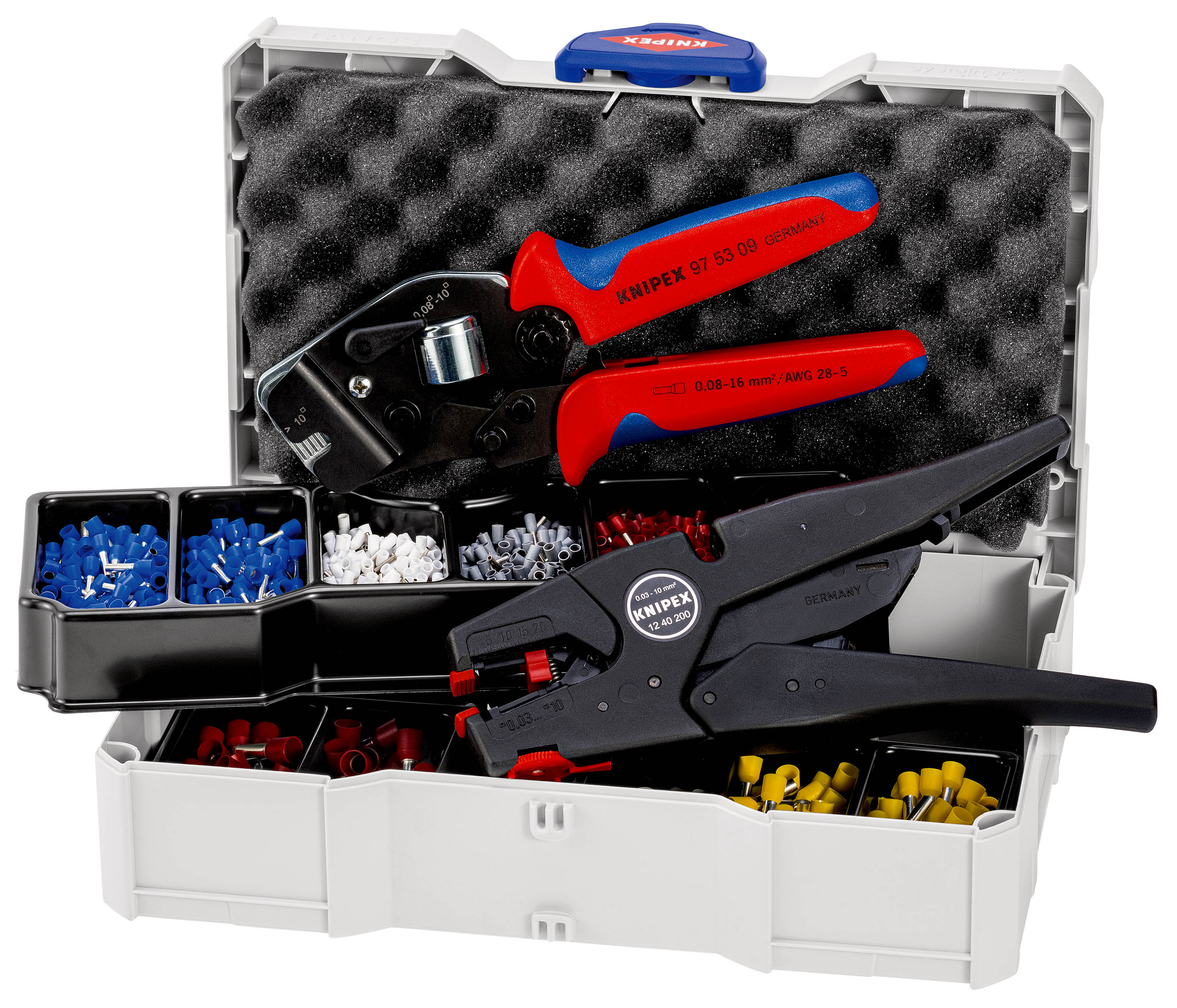 Coffret de sertissage : Embouts de câbles - Pince 97 53 09 - Pince 12 40 200 KNIPEX - 979016