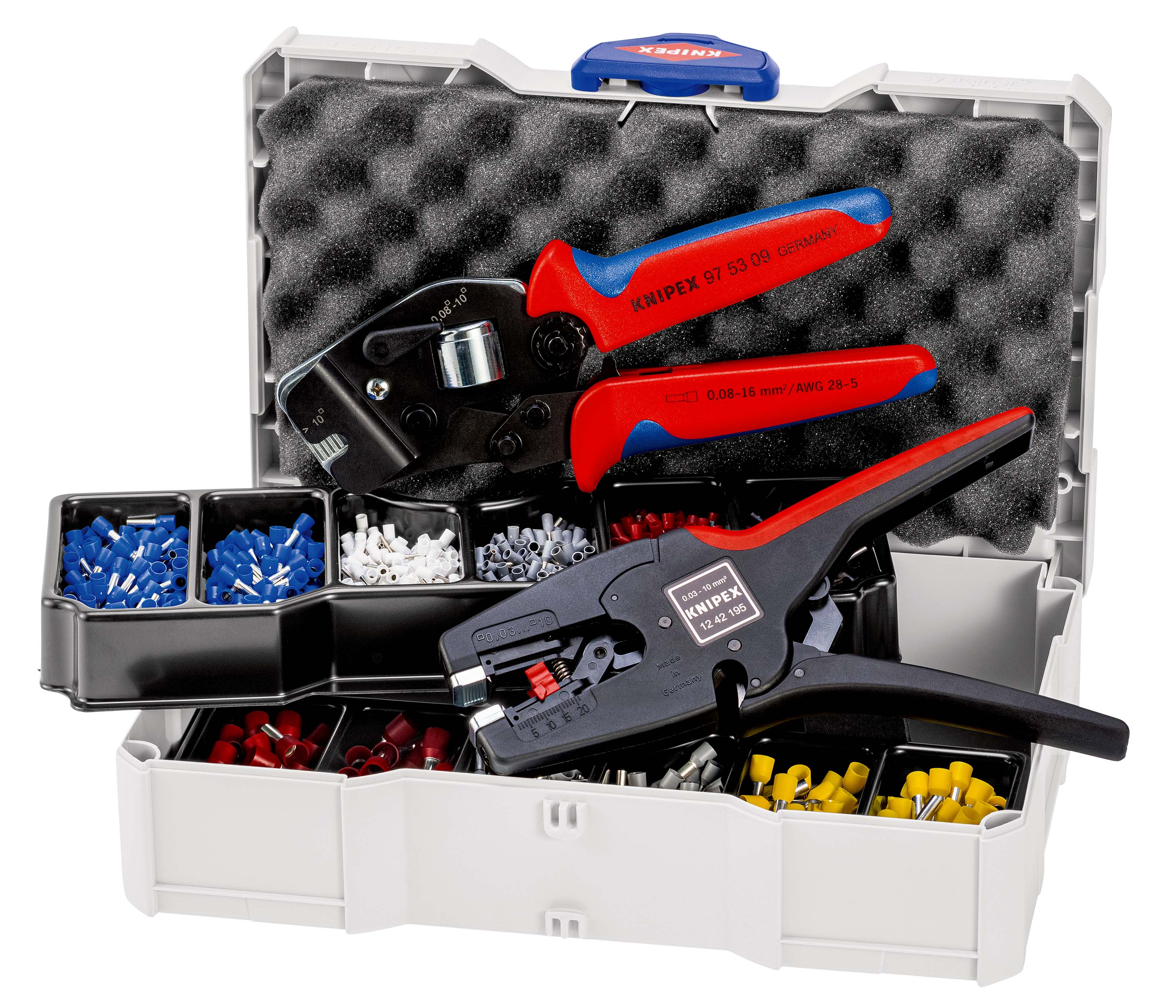Coffret de sertissage : Embouts de câbles - Pince 97 53 09 - Pince 12 42 195 KNIPEX - 979017