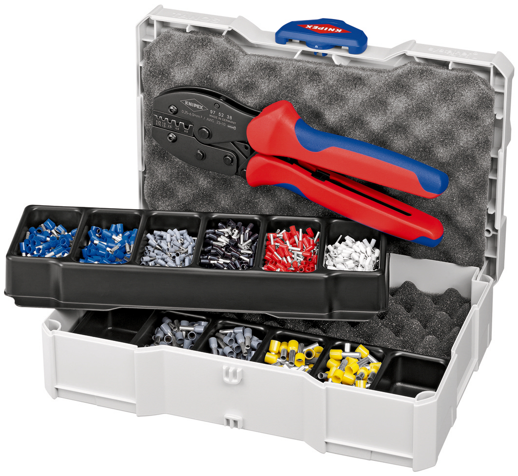 Coffret assortiment de sertissage pince à sertir 97 52 38 et embouts isolés KNIPEX - 979023