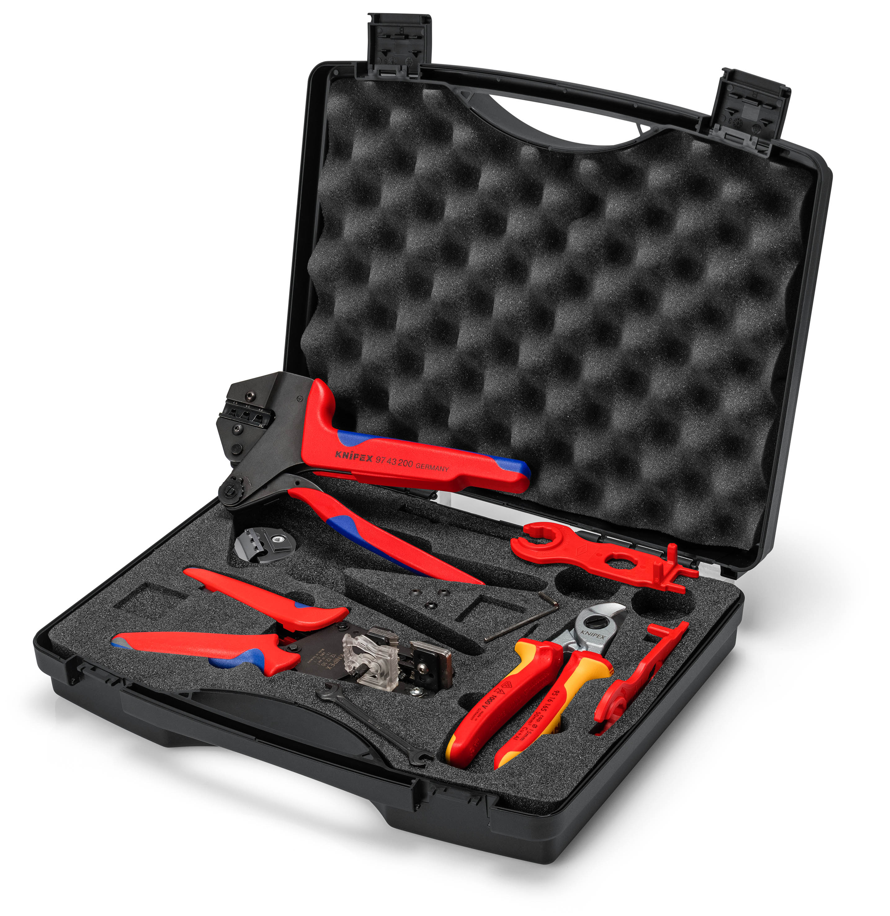 Mallette à outils photovoltaïques MC4 pour coupe, dénudage et sertissage KNIPEX - 979104V02