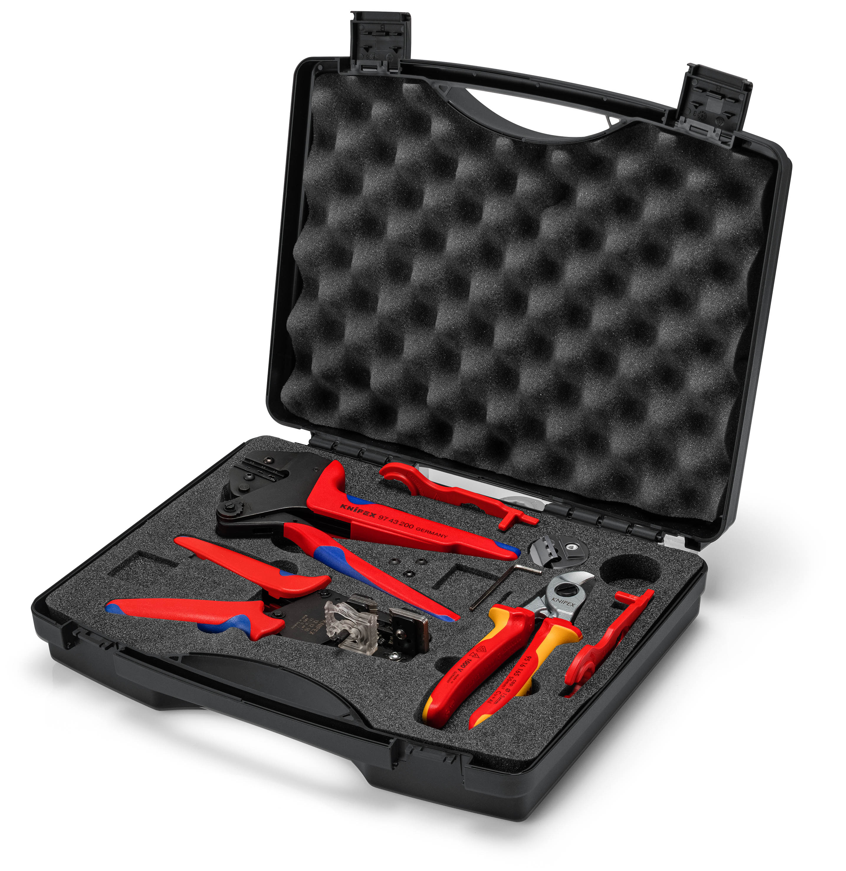 Mallette à outils photovoltaïques MC4 pour coupe, dénudage et sertissage KNIPEX - 979104V02