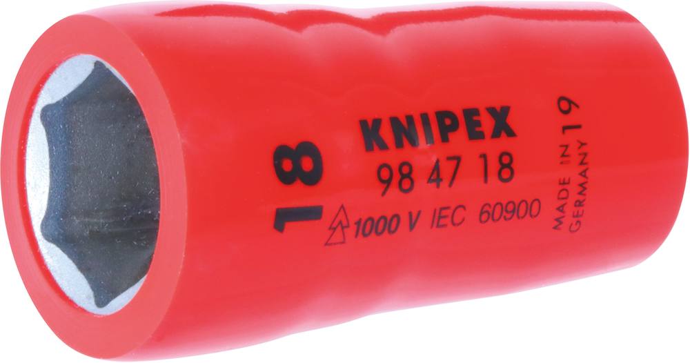 Douille 1/2' à 6 pans avec carré femelle isolée 1000v KNIPEX - 984719