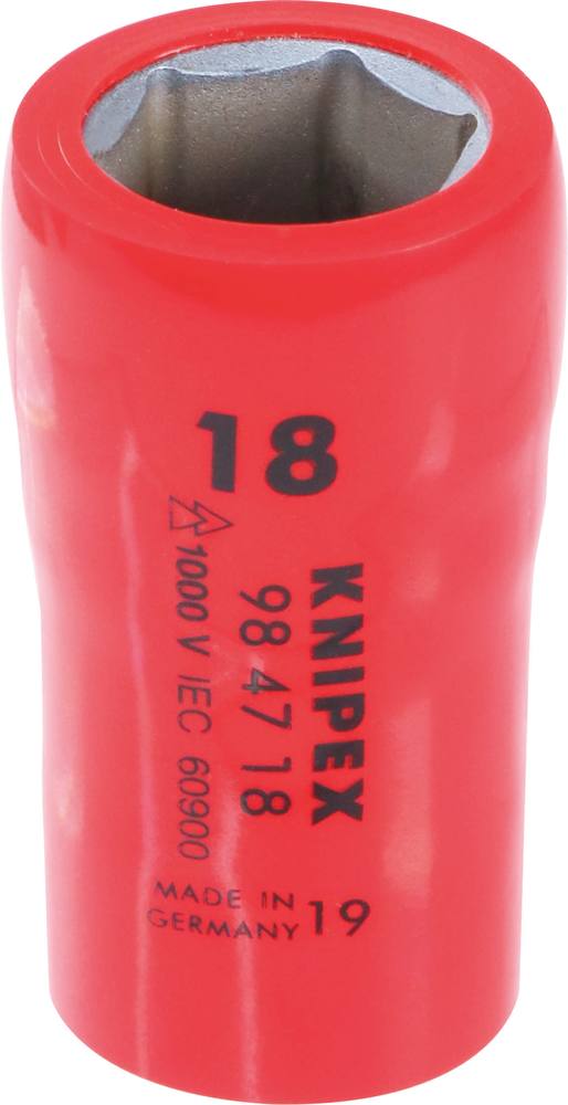 Douille - 19mm - Carré femelle 1/2 - 6 pans - Gainage surmoulé isolé 1000V KNIPEX - 984719