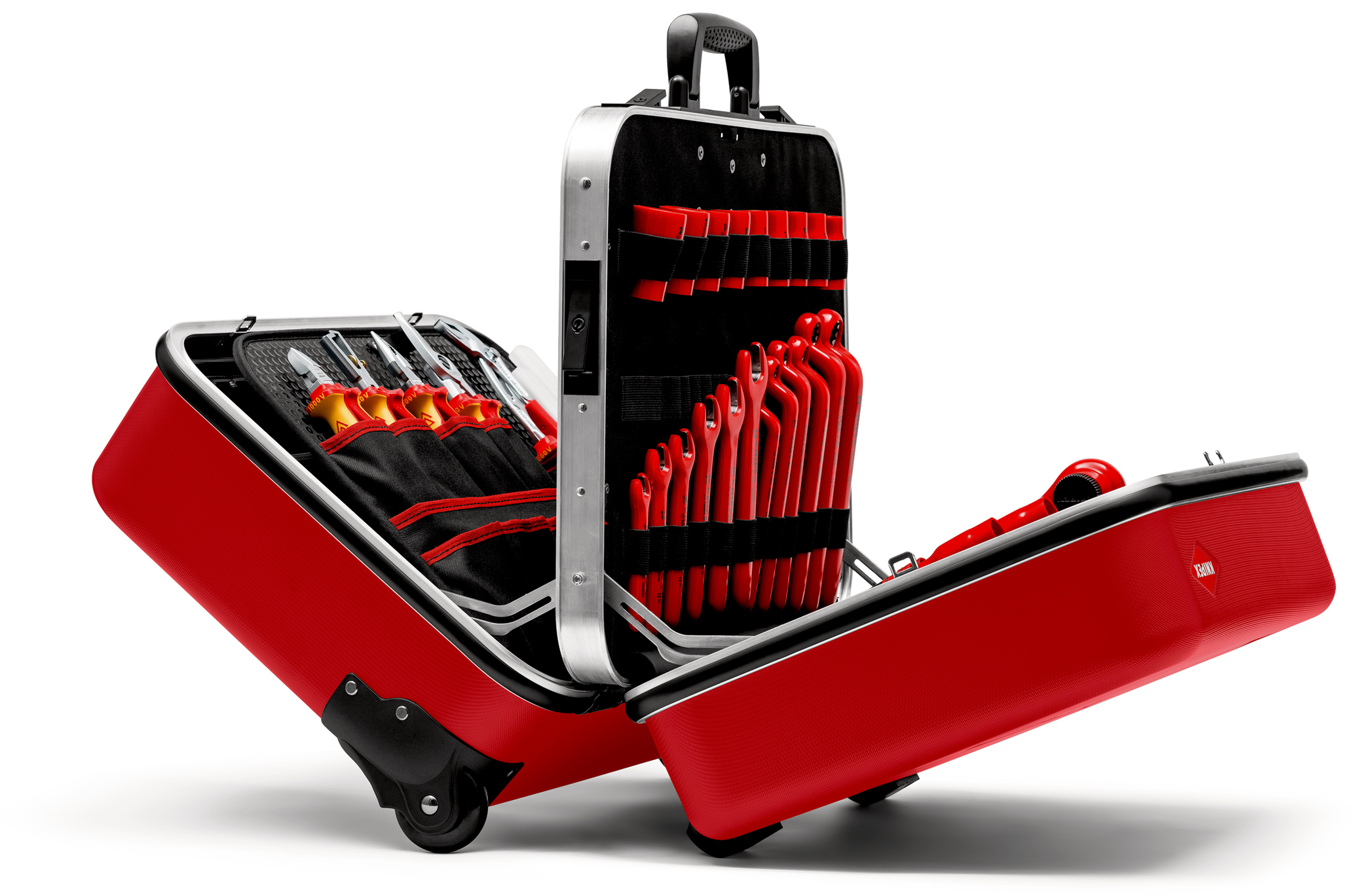 Valise 42 outils pour électricien isolés 1000V - A double compartiment - rouge KNIPEX - 989915