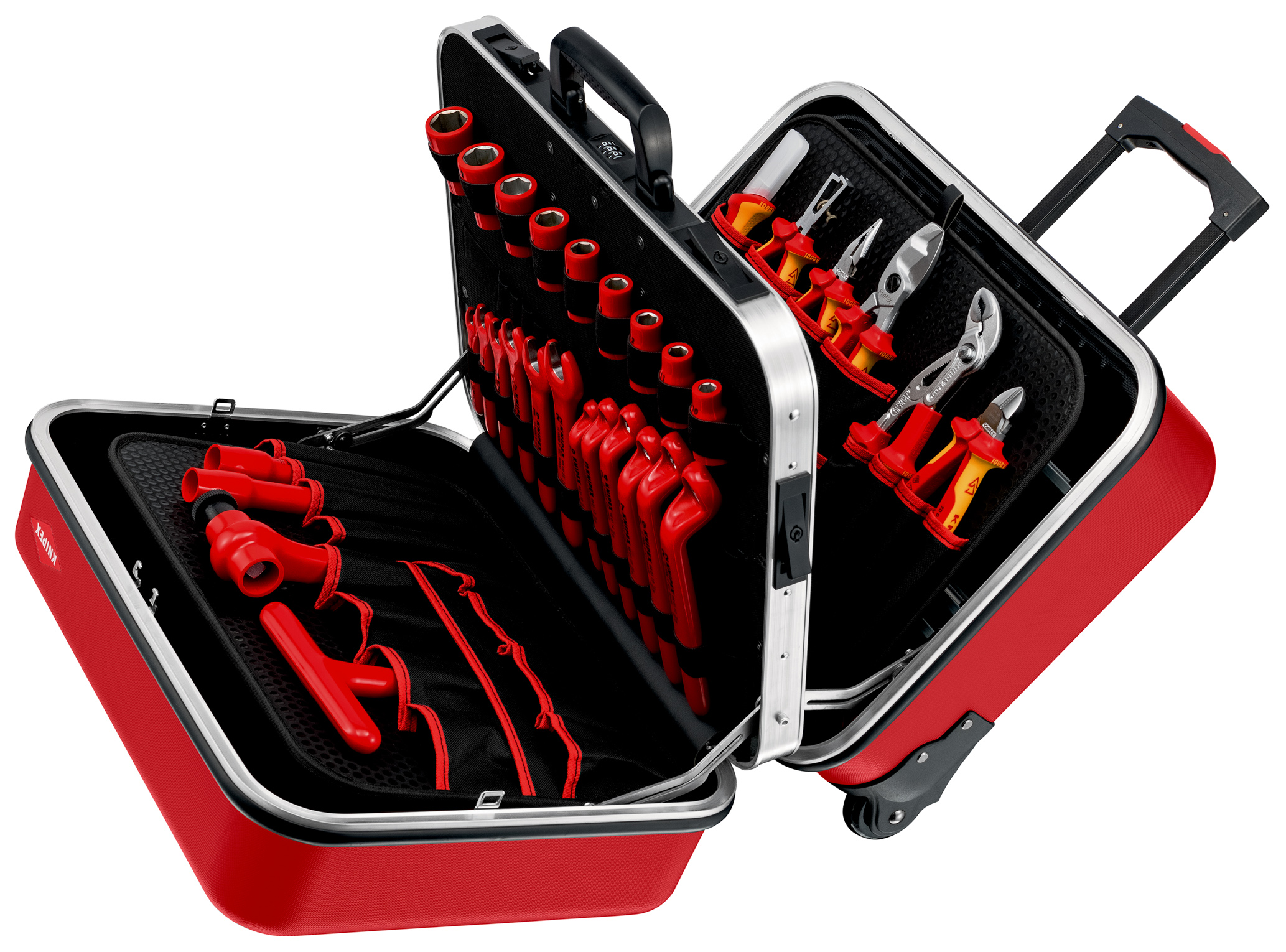 Valise 42 outils pour électricien isolés 1000V - A double compartiment - rouge KNIPEX - 989915