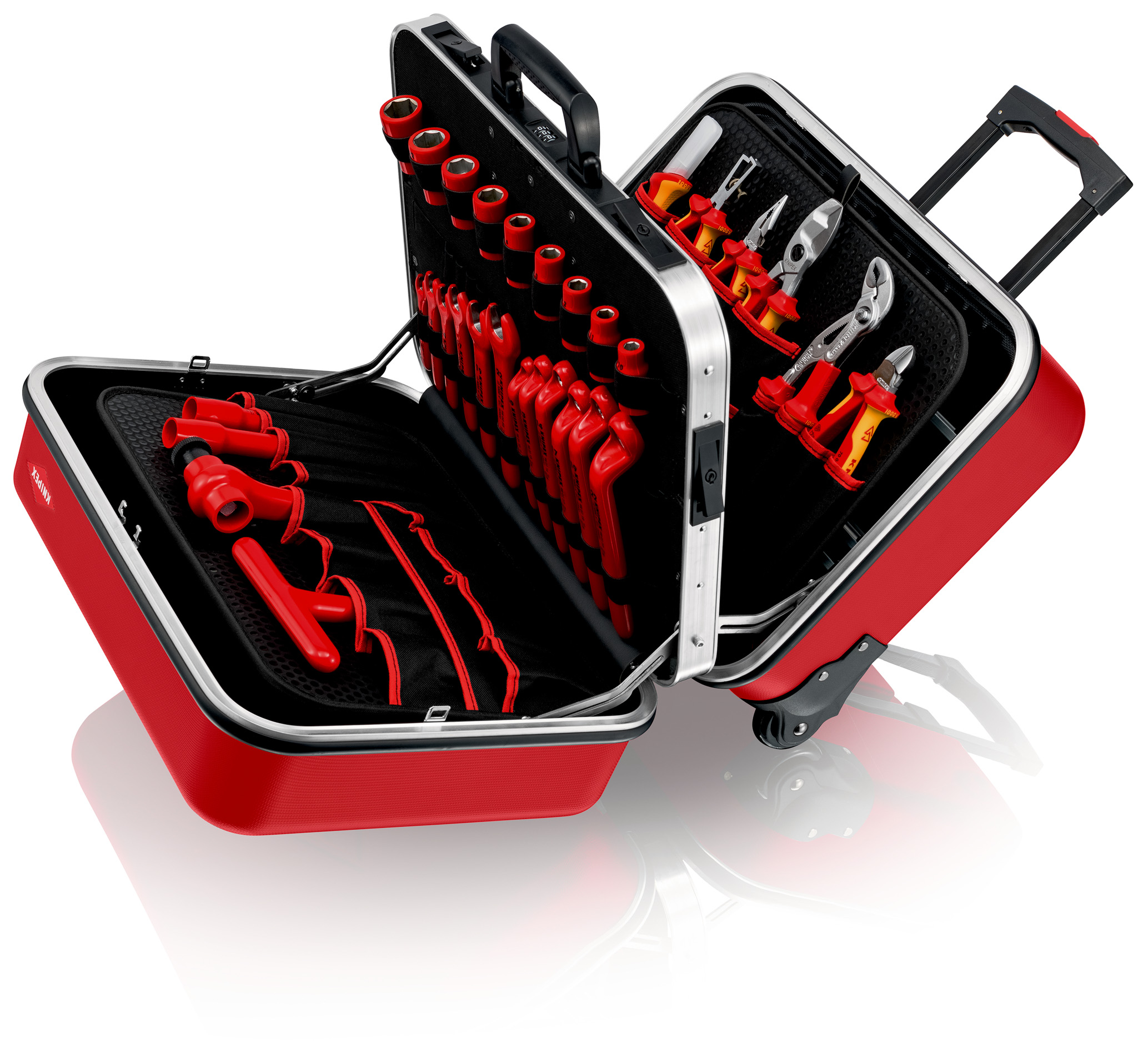 Valise 42 outils pour électricien isolés 1000V - A double compartiment - rouge KNIPEX - 989915
