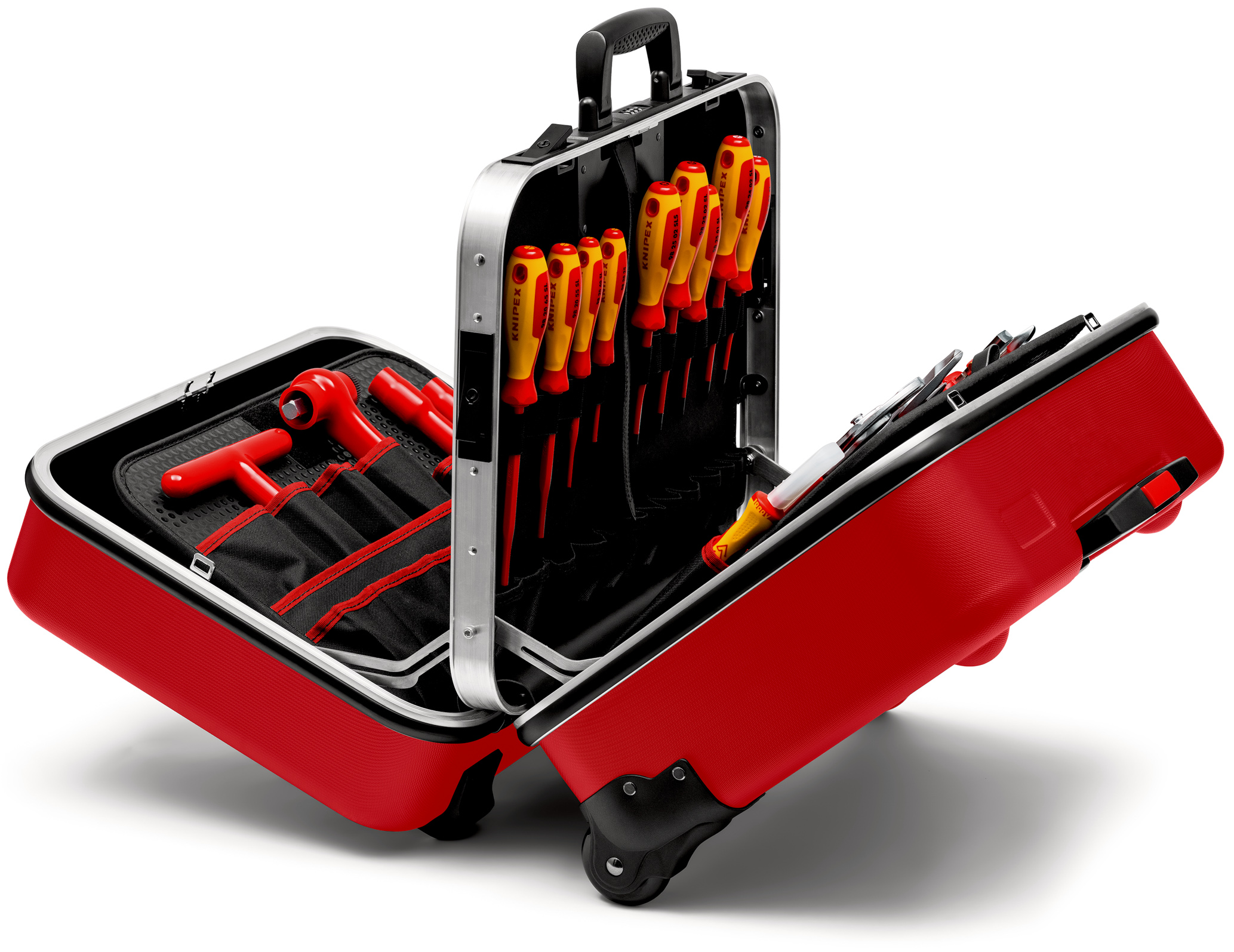 Valise 42 outils pour électricien isolés 1000V - A double compartiment - rouge KNIPEX - 989915