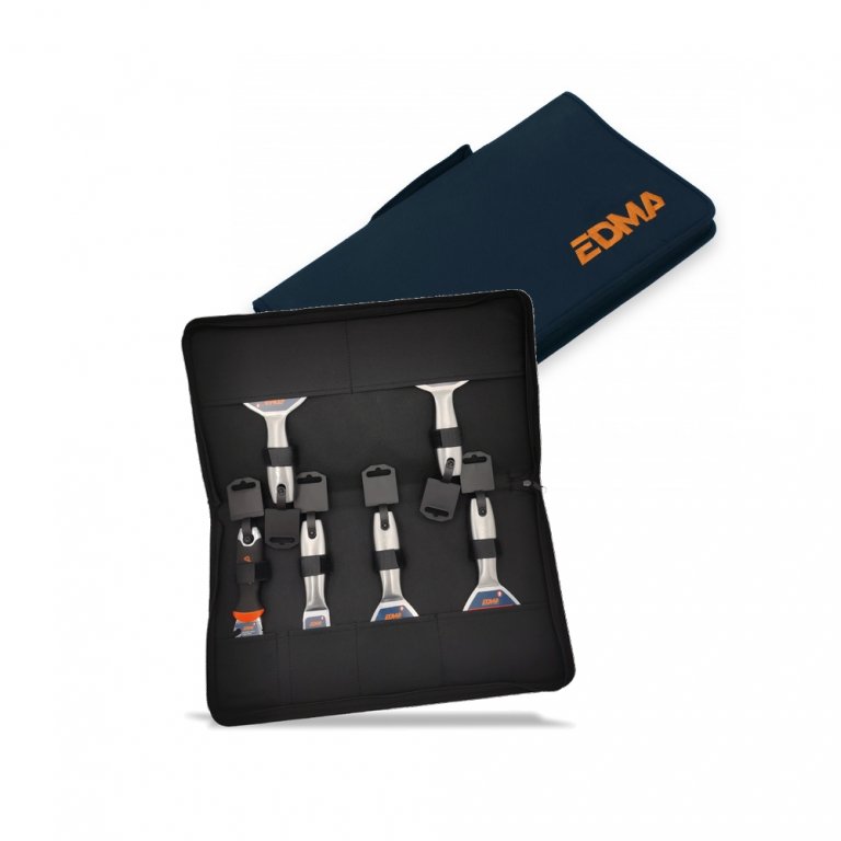 Lot sacoche 5 couteaux à enduire premium + couteau multi fonction - EDMA - 610161