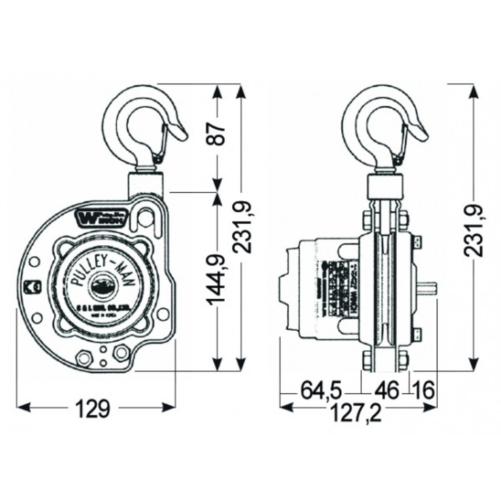 Treuil portatif PULLEY-MAN 300 kg LEVAC 6528A