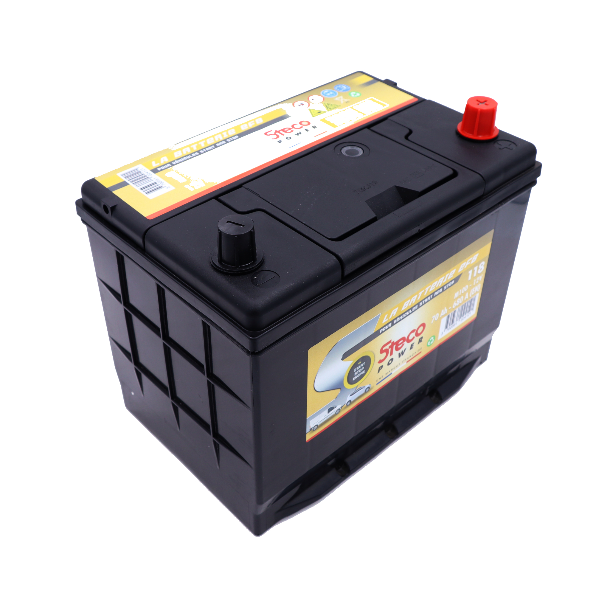 Batterie 12V 70Ah 680A 269x173x218 système start&stop stecopower - 118