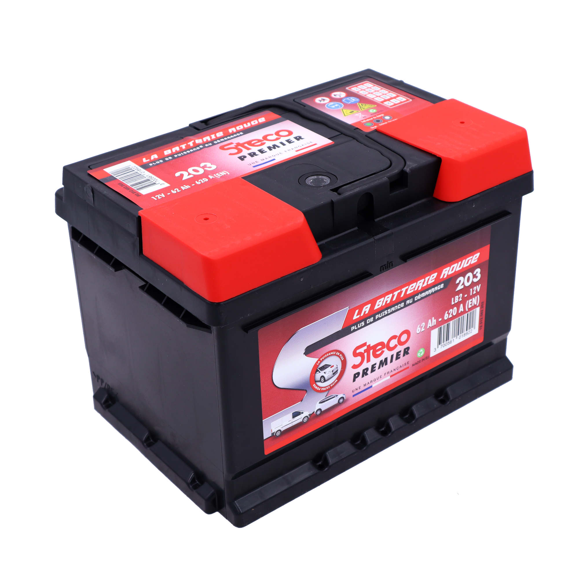 Batterie 12V 62Ah 620A 242x175x175 mm steco premier stecopower - 203