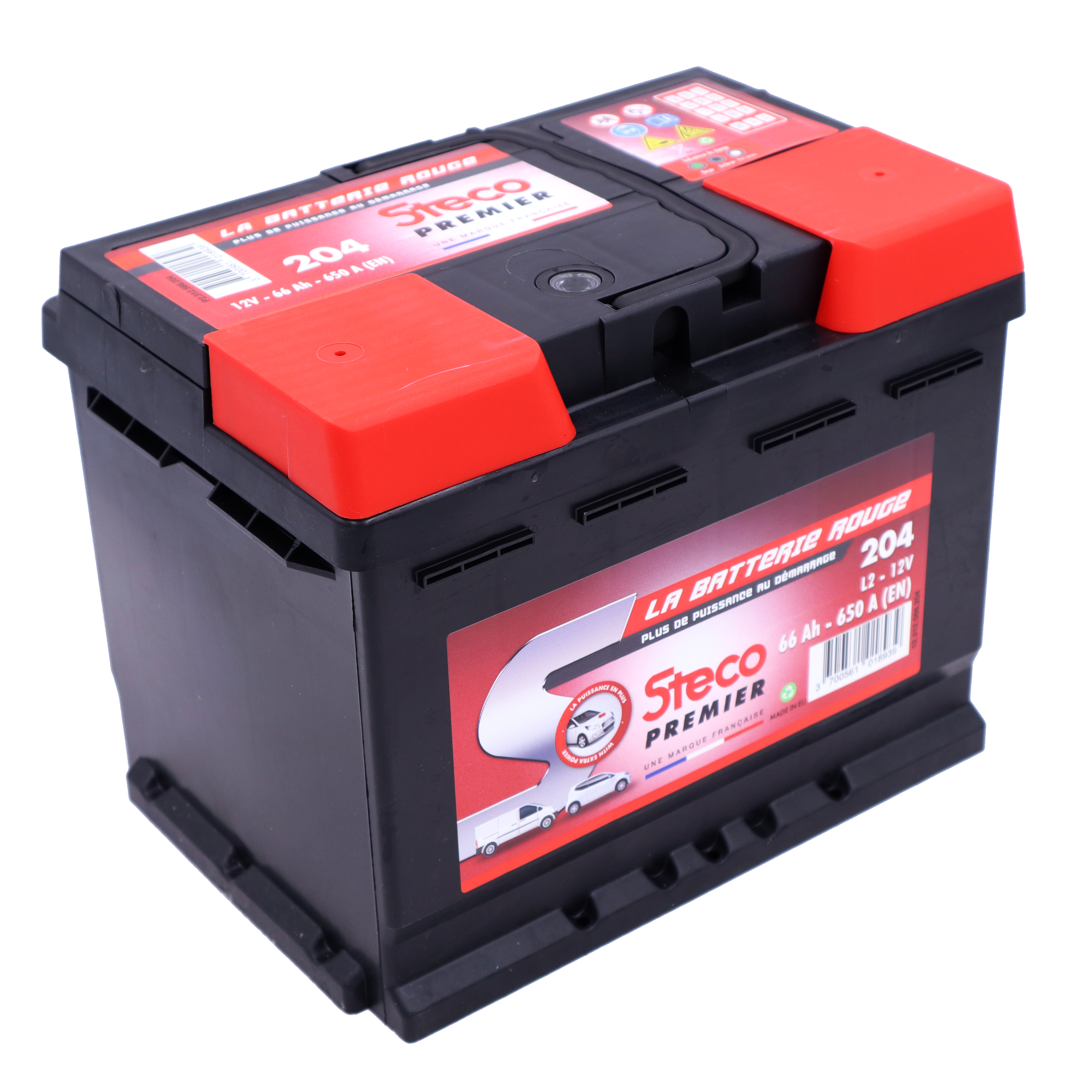 Batterie 12V 66Ah 650A 242x175x190 mm steco premier stecopower - 204