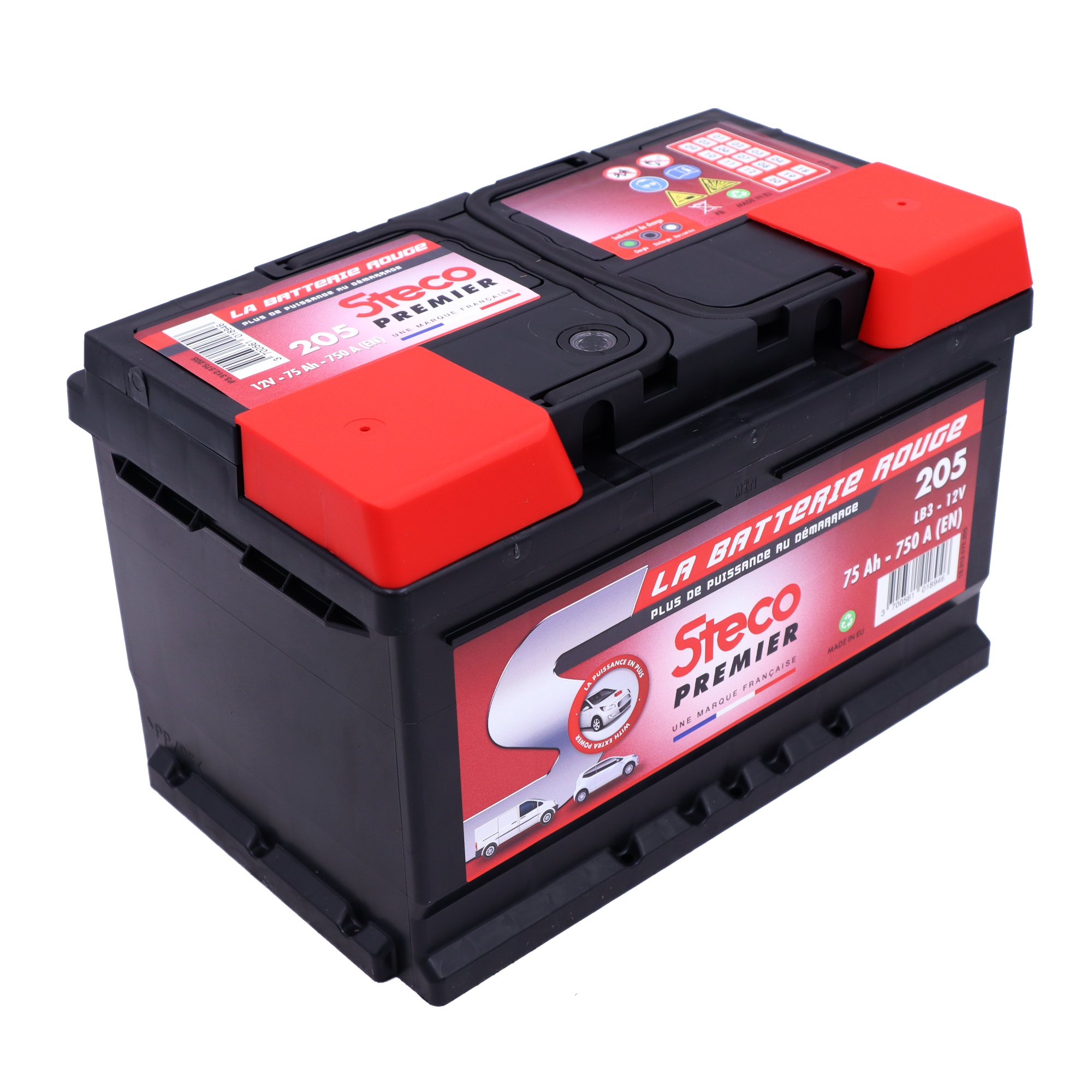 Batterie 12V 75Ah 750A 278x175x175 mm steco premier stecopower - 205