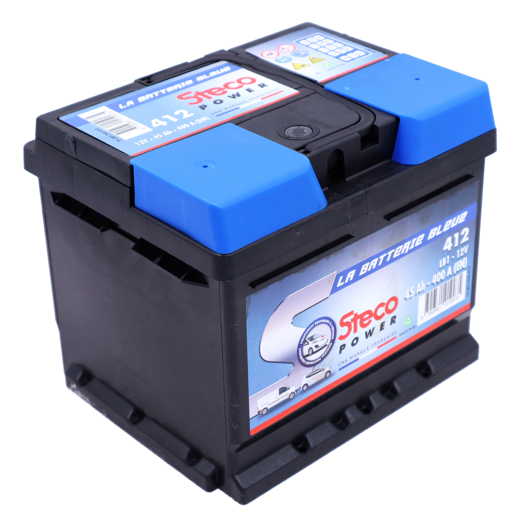 Batterie Voiture 12V 45Ah 400A 207x175x175 mm stecopower - 412