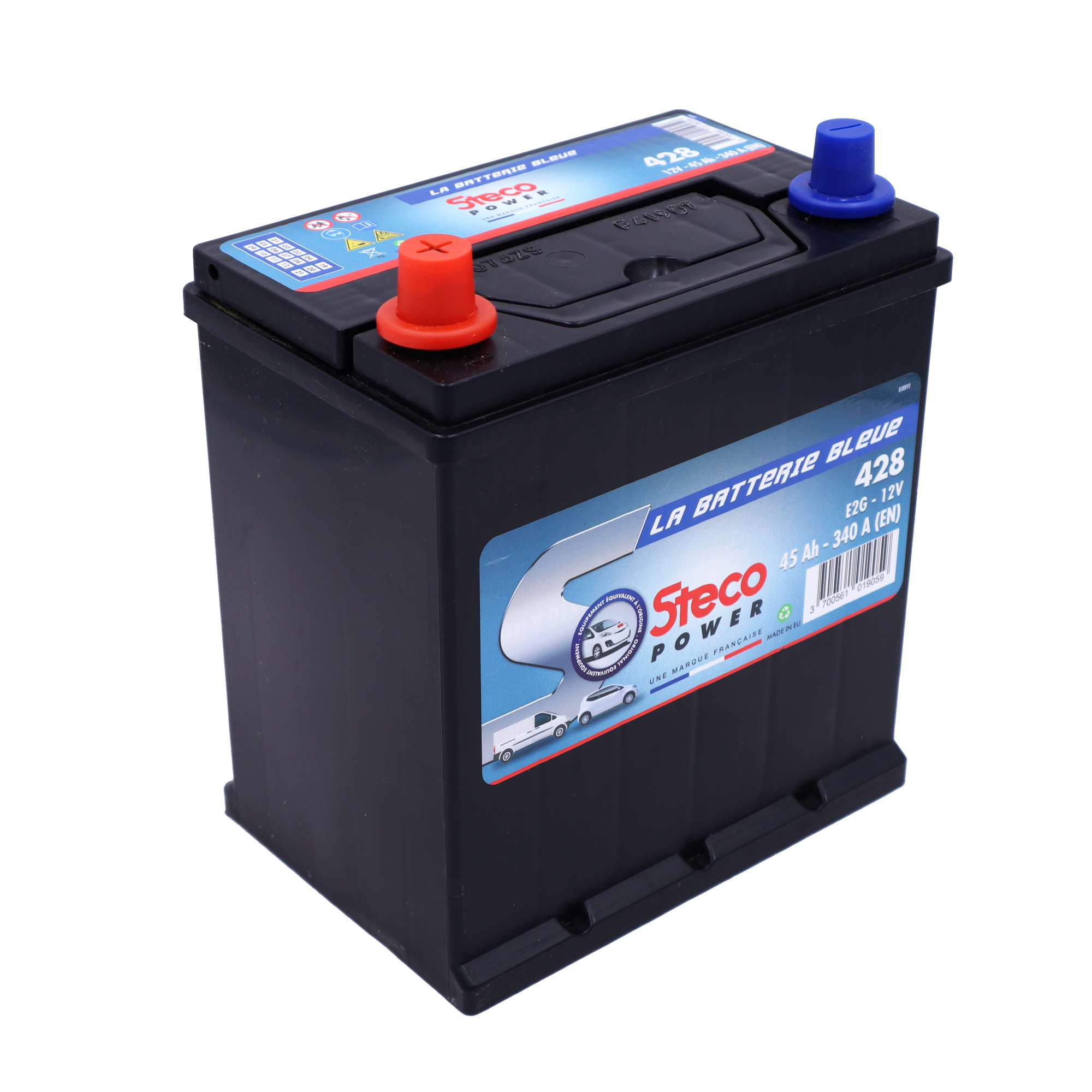 Batterie 12V 45Ah 340A 218x136x225 mm stecopower - 428