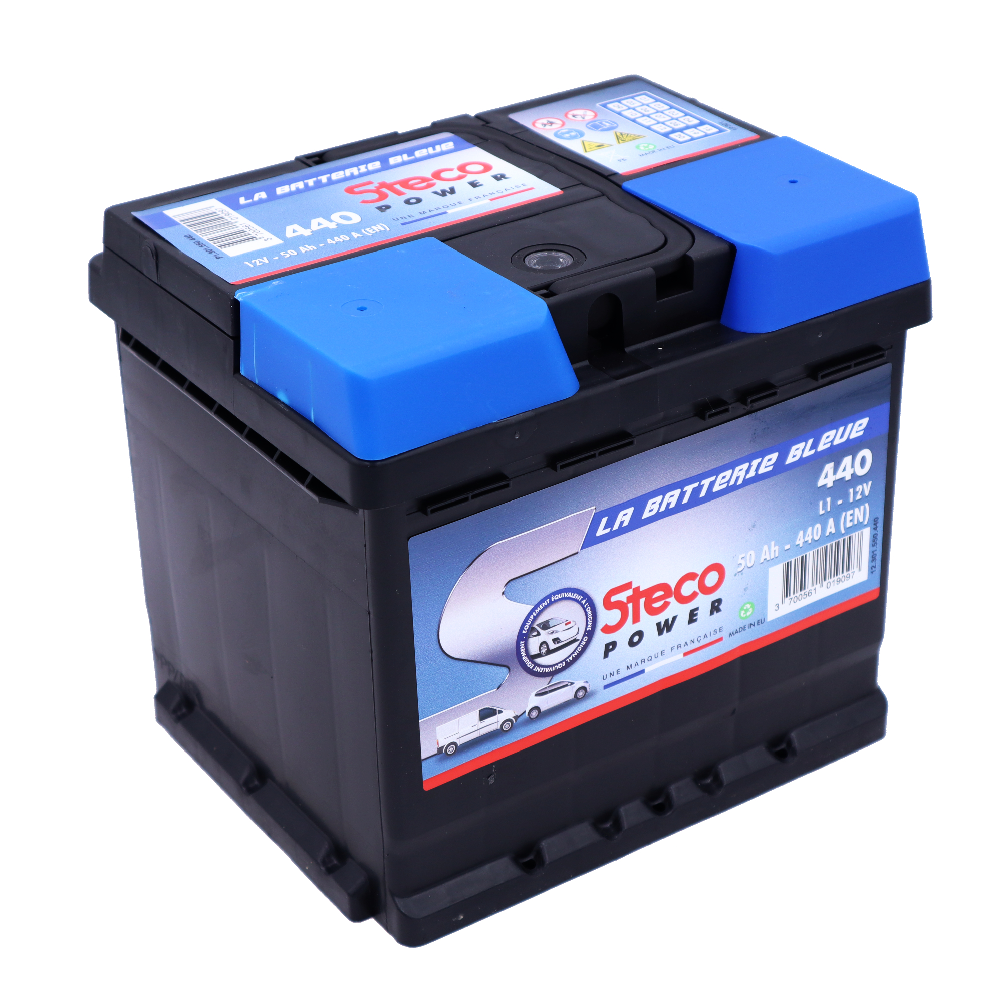 Batterie Voiture 12V 50Ah 440A 207x175x190 mm stecopower - 440