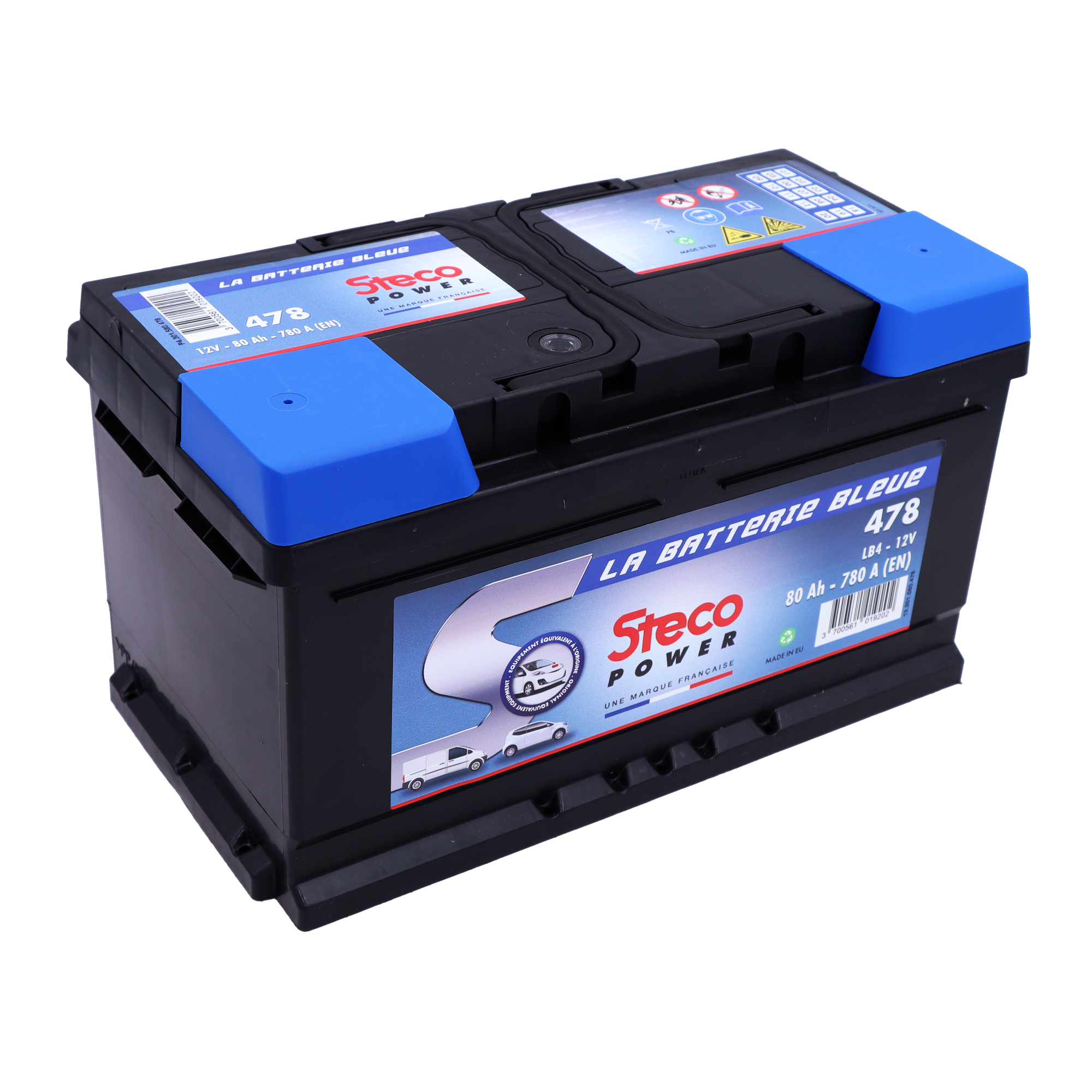 Batterie 12V 80Ah 780A 315x175x175 mm stecopower - 478