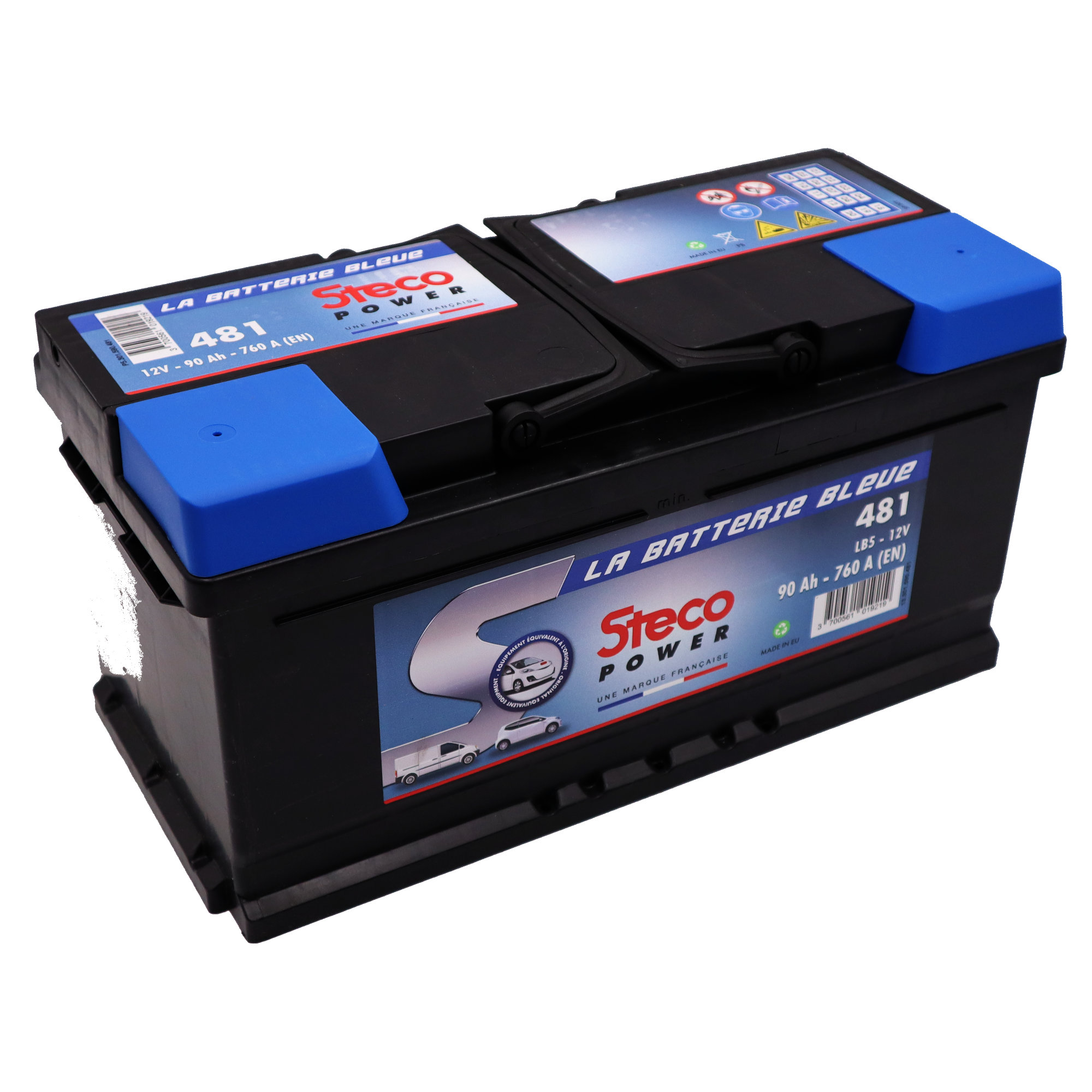Batterie 12V 90Ah 760A 353x175x175 mm stecopower - 481