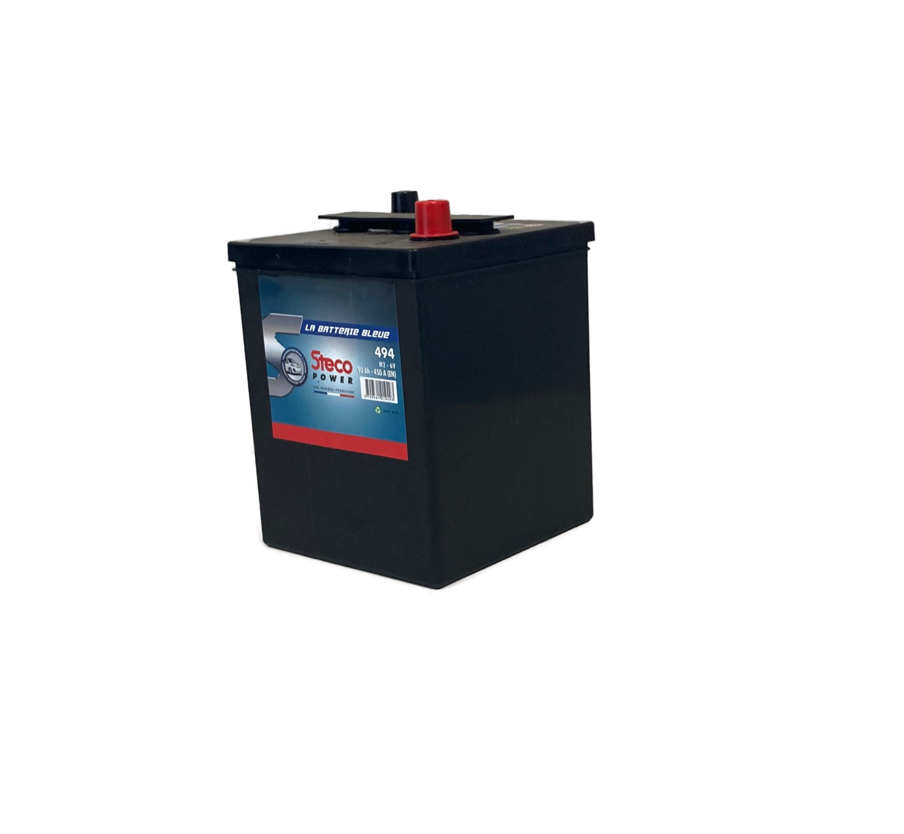 Batterie 6V 90Ah 450A 164x150x217 mm gamme 6 volts (acide inclus) stecopower - 494