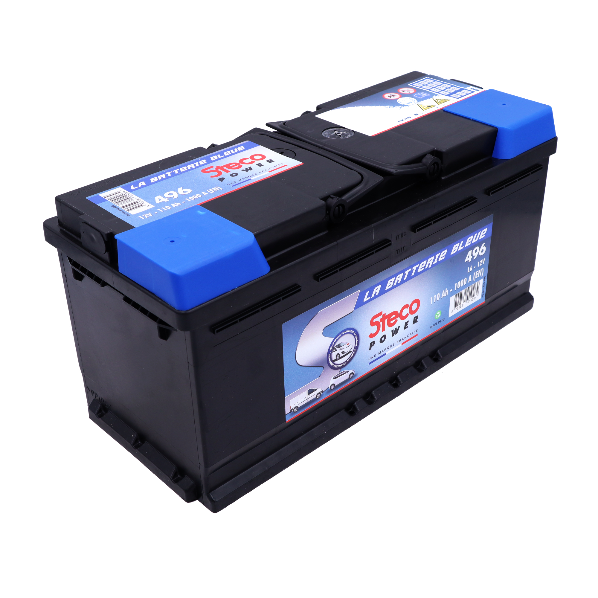 Batterie 12V 110Ah 1000A 393x175x190 mm stecopower - 496