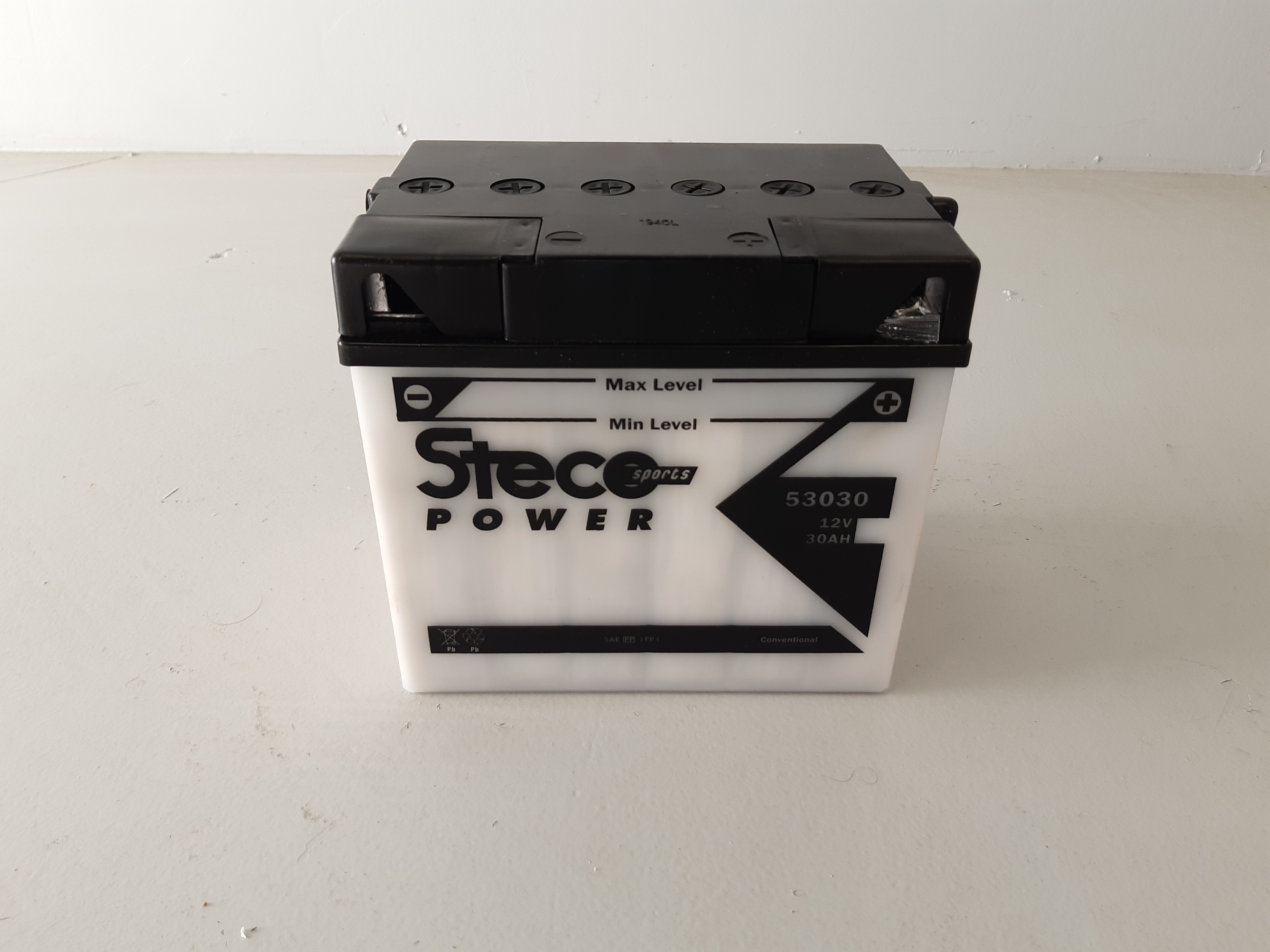 Batterie PREMIUM 12V 30Ah 280A Polarité DROITE 183x128x170 Gamme STECO Moto - 53030 (Y60-NL-B)