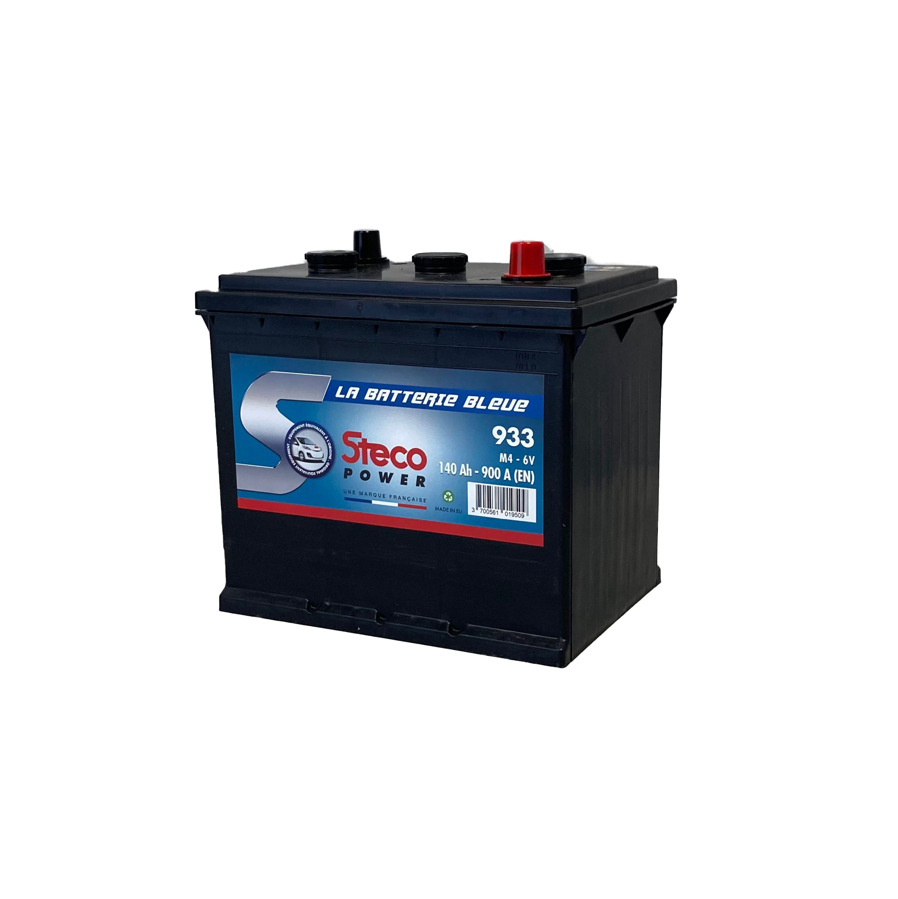 Batterie 6V 140Ah 900A 257x175x235 mm gamme 6 volts (acide inclus) stecopower - 933