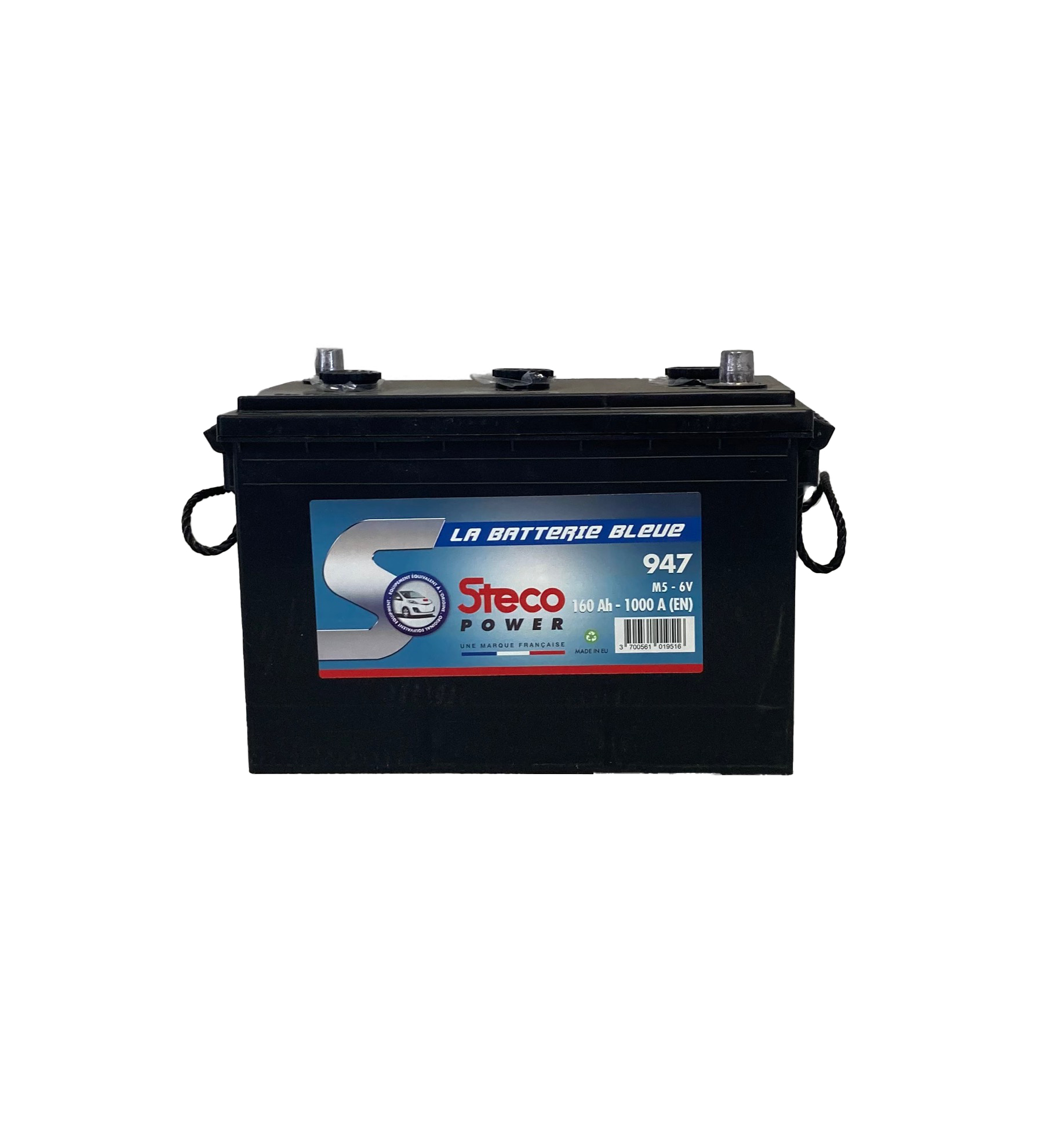 Batterie 6V 160Ah 1000A 330x174x236 mm gamme 6 volts (acide inclus) stecopower - 947