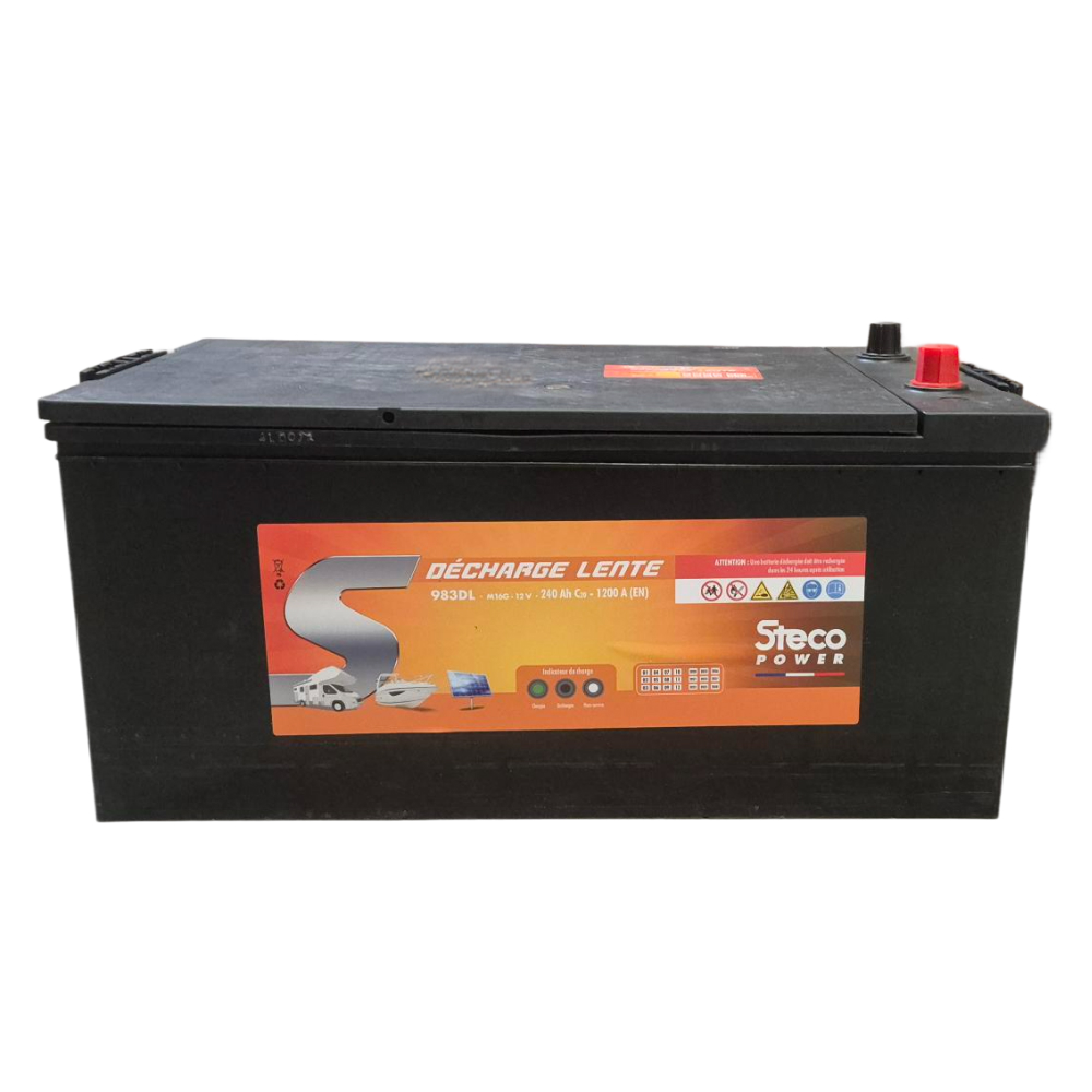 Batterie 12V 240 Ah (20h) 518x273x240 mm décharge lente stecopower - 983dl