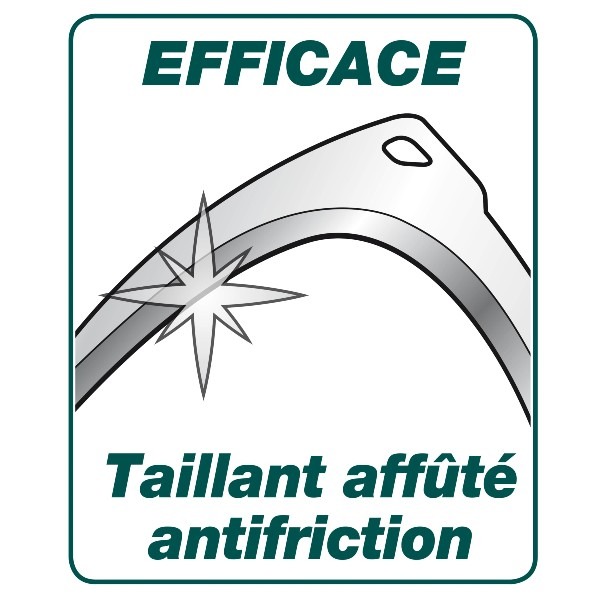 Faucille à herbe droite 45 cm manche bi-matière duopro - LEBORGNE - 271455