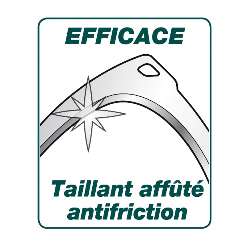 Faucille à broussailles coudée 50 cm manche bi-matière 50cm DUOPRO - LEBORGNE - 274505