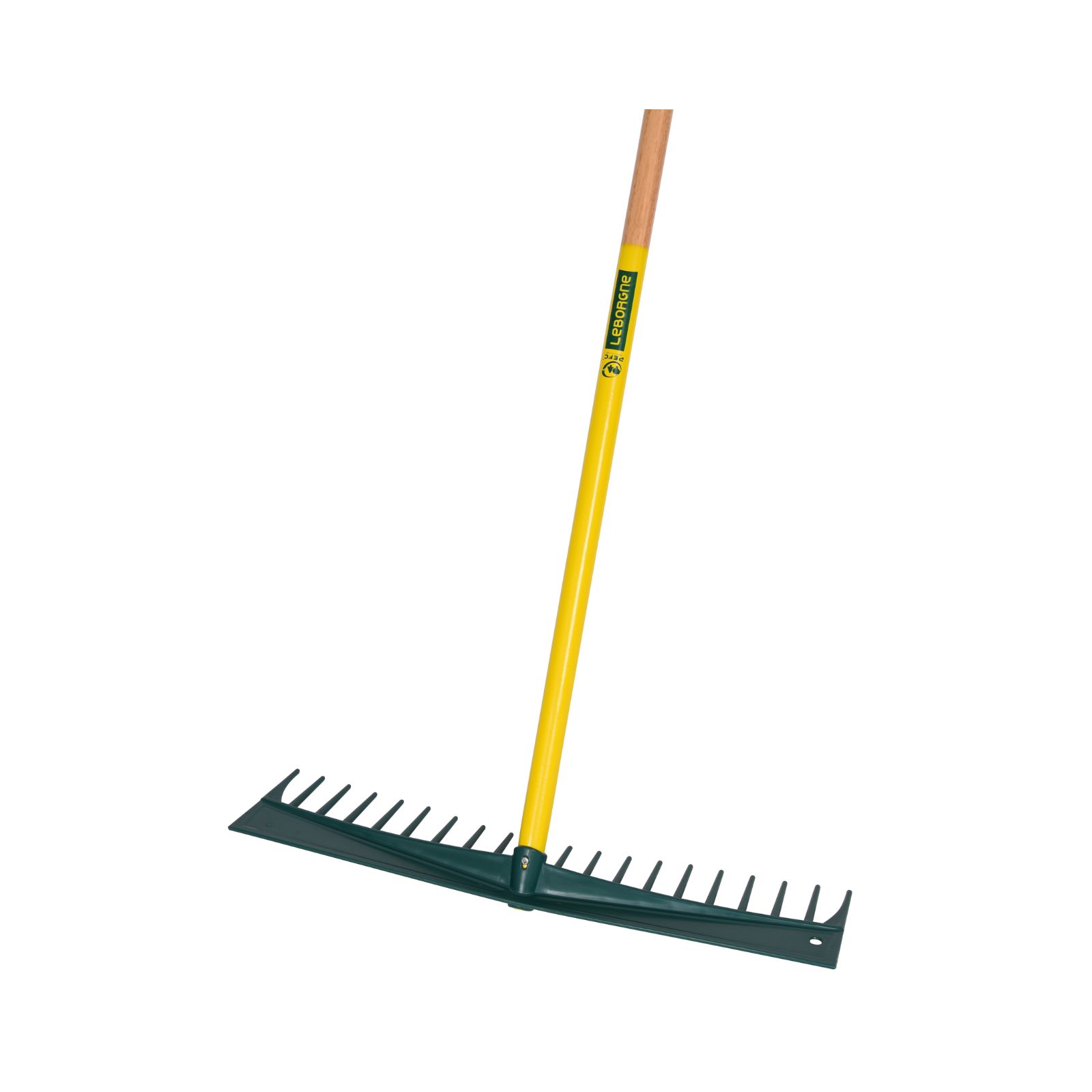 Râteau polymère 60 cm Duopro manche bois 180 cm certifié PEFC 100% LEBORGNE - 369011