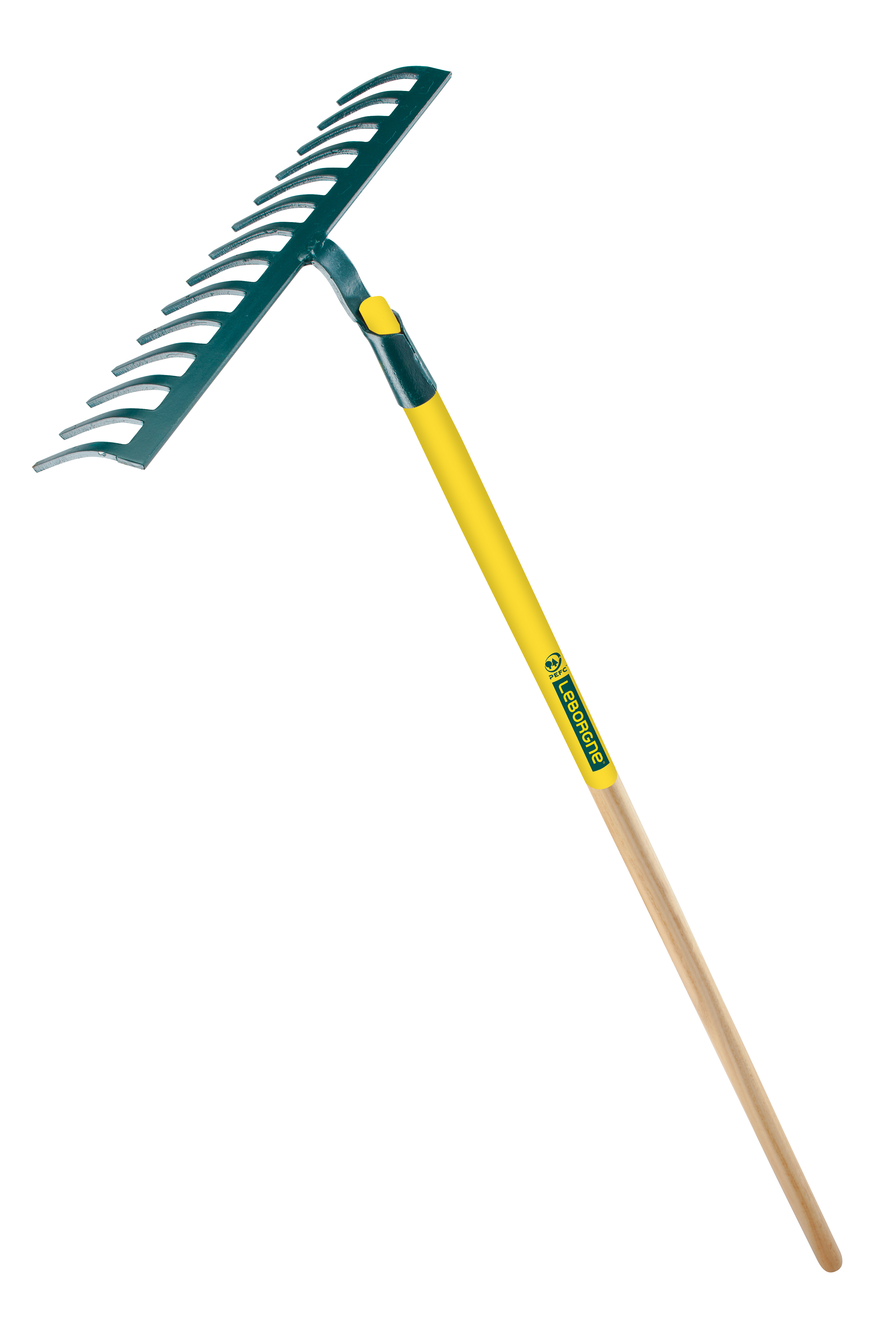 Râteau forgé à cailloutis 14 dents courbes manche bois LEBORGNE - 377142