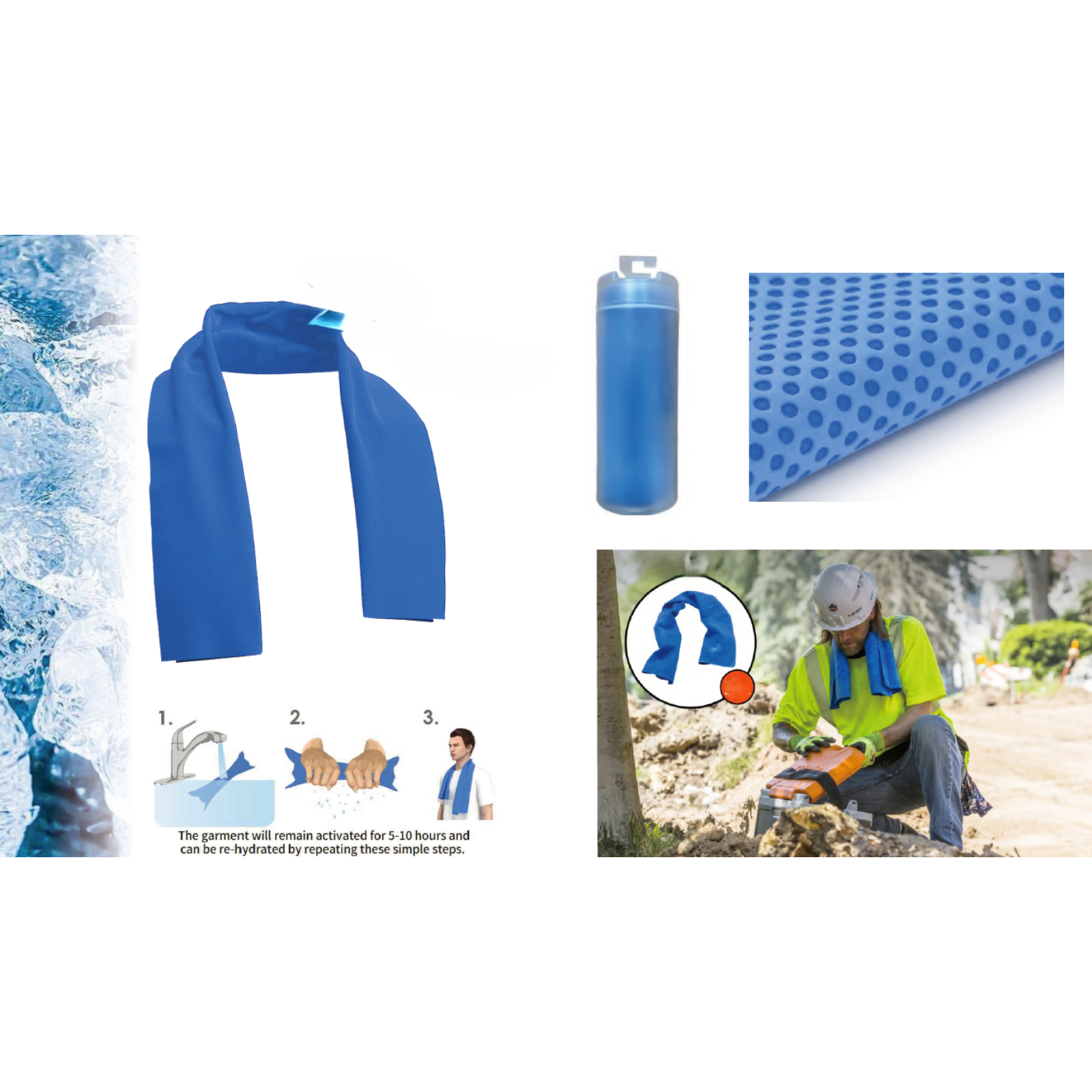 Serviette Coolskin bleu taille unique CEPOVETT 9REFR1085T.U