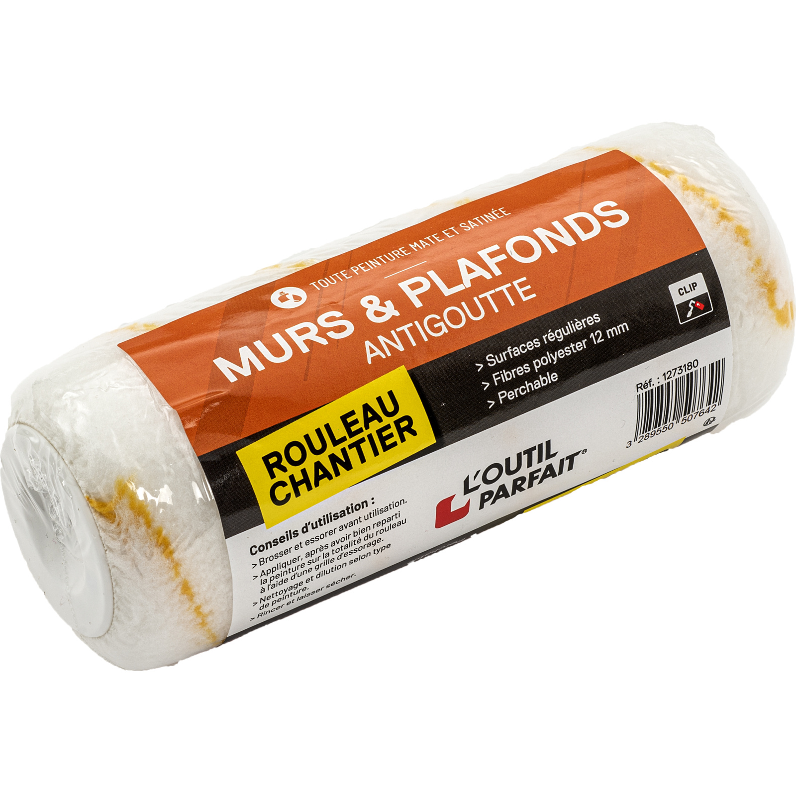 Manchon antigoutte murs et plafonds Polyester 12 mm Taille 180 mm L'OUTIL PARFAIT - 1273180